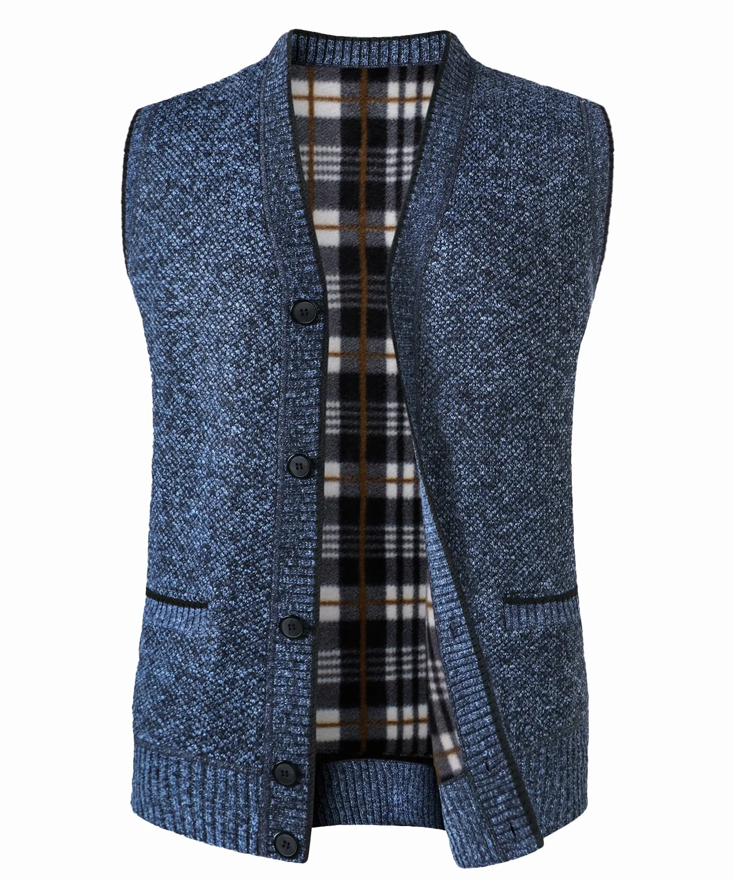 Chaleco de Punto para Hombre Cárdigan sin Mangas de Hombre Casuales Chaleco de Suéter Liso de Color Suéter de Punto Pullover Elegante