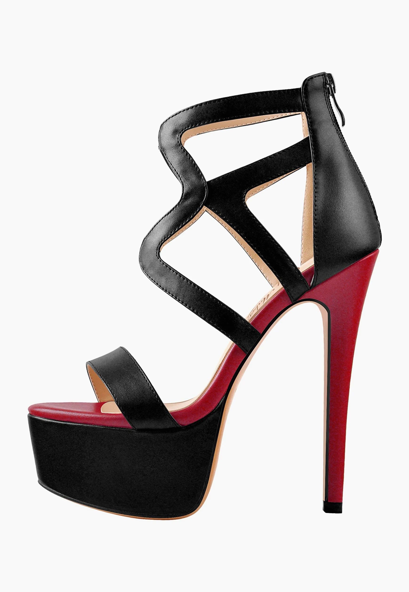 Only maker Sandalias de mujer con plataforma, brillantes metalizadas, con tiras, color dorado