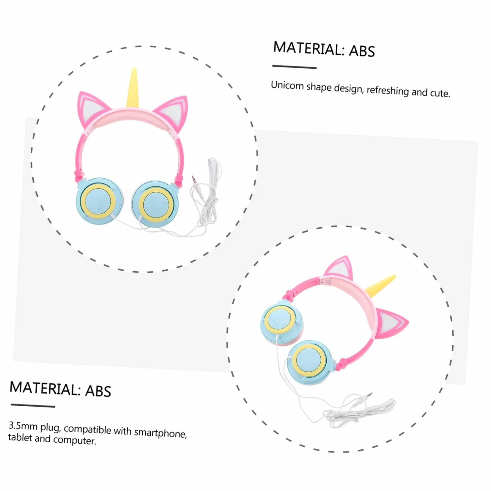 Auriculares De Unicornio Brillantes para Niñas Forma De Unicornio Fabricados Resistente para Jugar El Parque o Fiestas De Cumpleaños