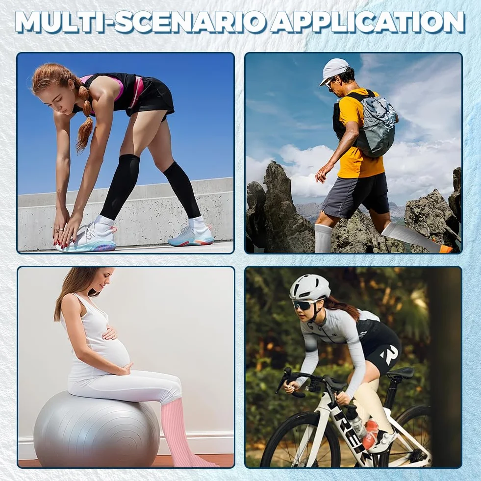 Flintronic 2/3/6 Pares Calcetines de Compresion 15-20mmHg para Enfermera, Running, Ciclismo