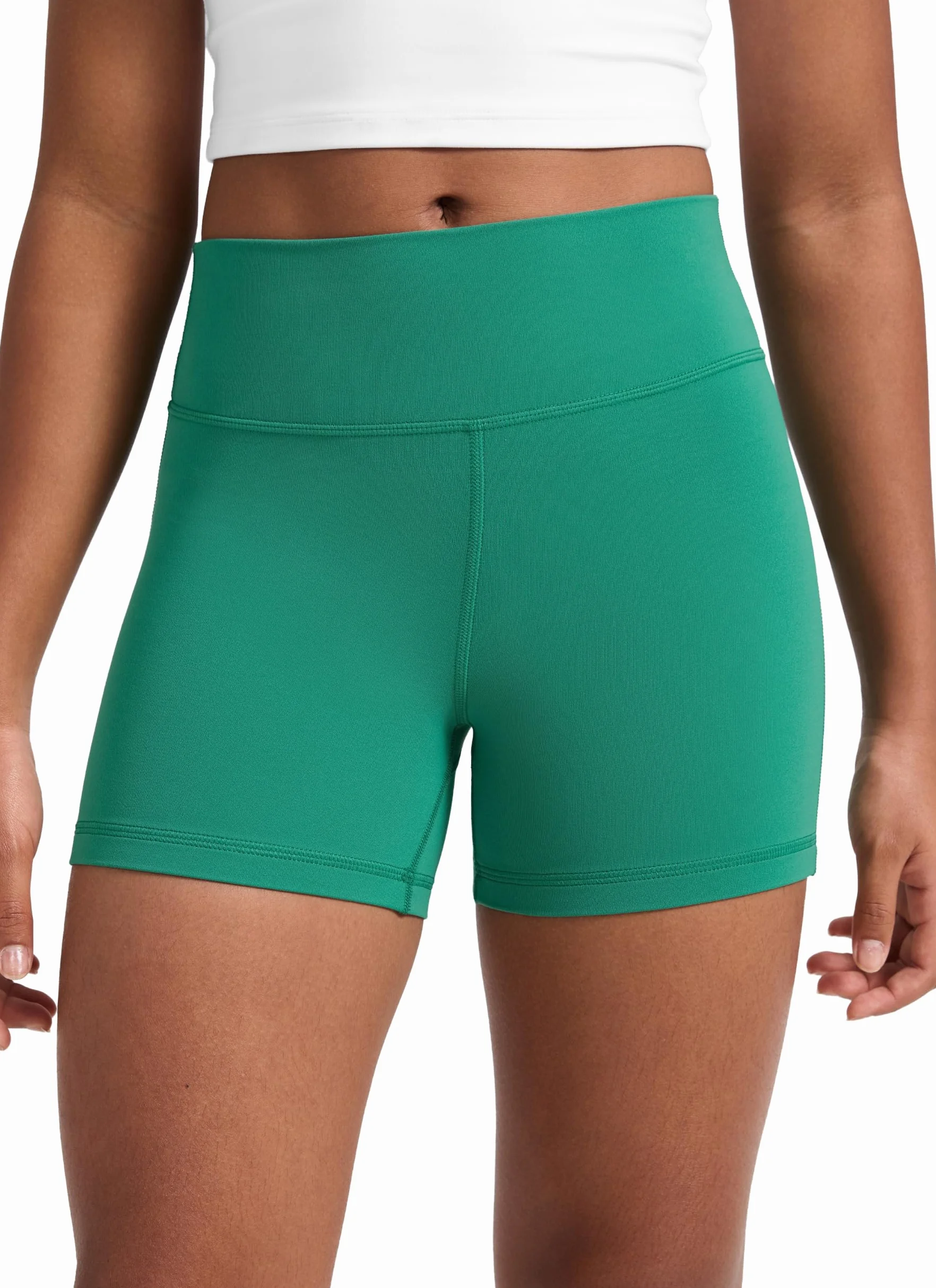 CRZ YOGA Chicas Butterluxe Shorts Deportivos de Motociclista Niños Adolescente Salón Activo Bailar Yoga Correr Verde Cascadia M