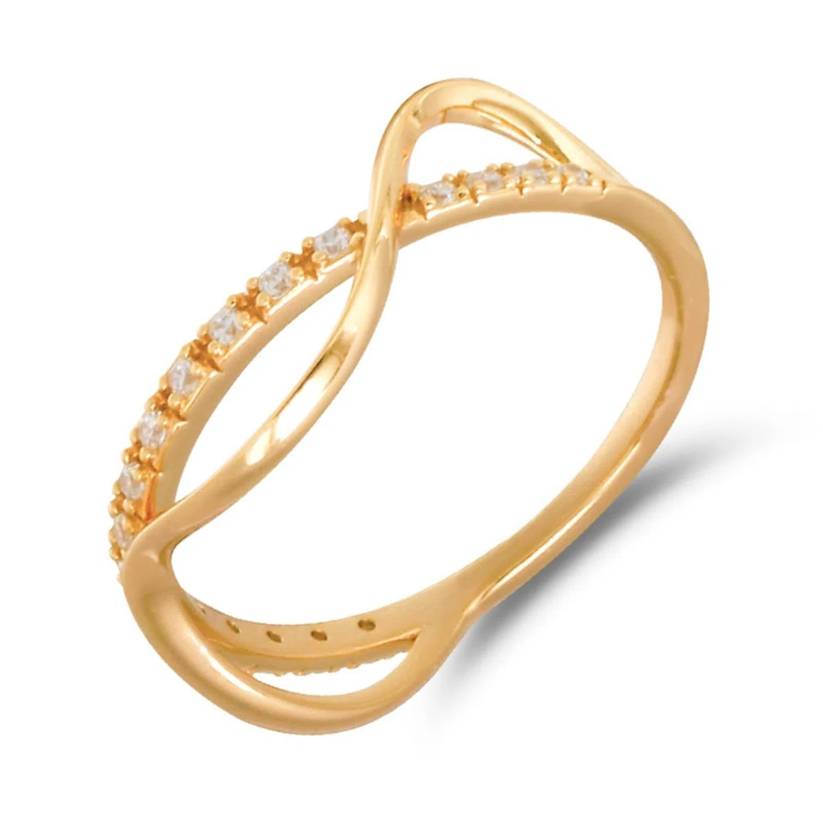 Anillo de solicitud de oro amarillo auténtico de 9 K/14 K/18 K con moissanita, forma infinita