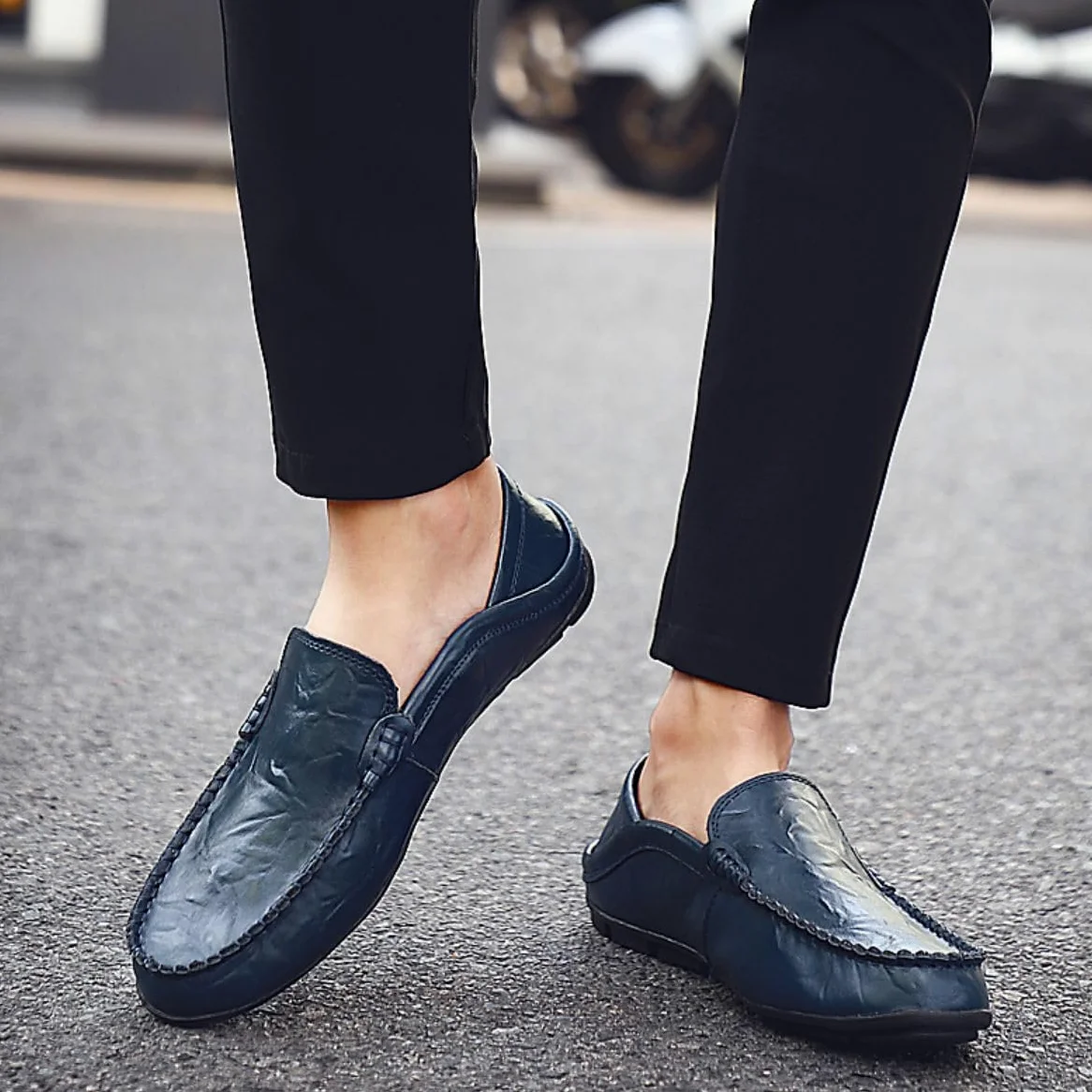 Mocasines de Hombre Mocasines Zapatos Hechos a Mano de Cuero Slip On Driving Business Shoes