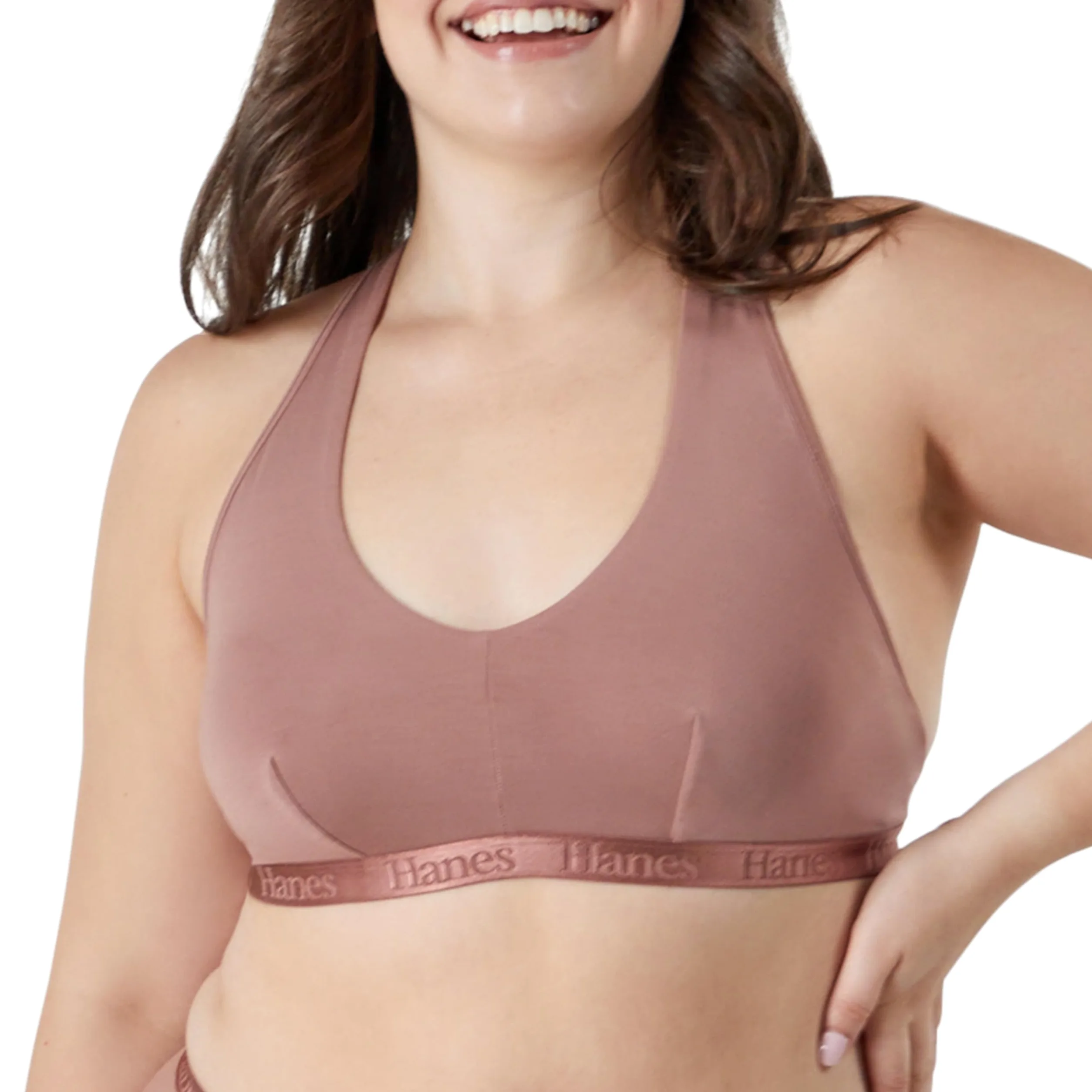 Hanes Originals Ultra Supersoft Racerback, Viscose from Bamboo Bralette Sujetador para Mujer