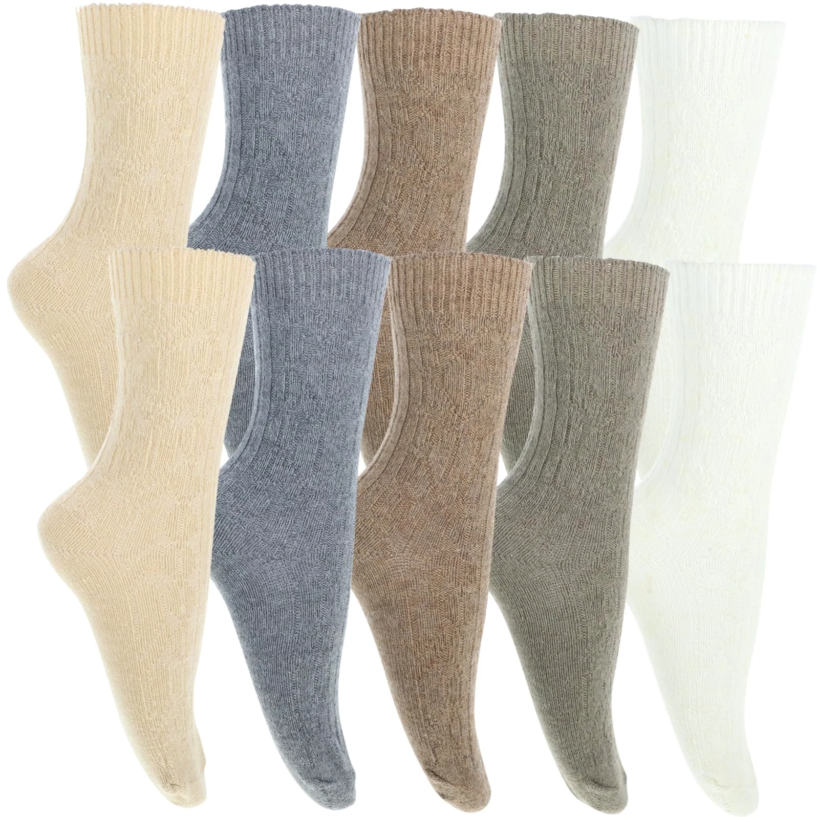 FRCOLOR 5 Pares Calcetines de Algodón para Mujer Cortos Cálidos y Cómodos para Running y Diario Invierno