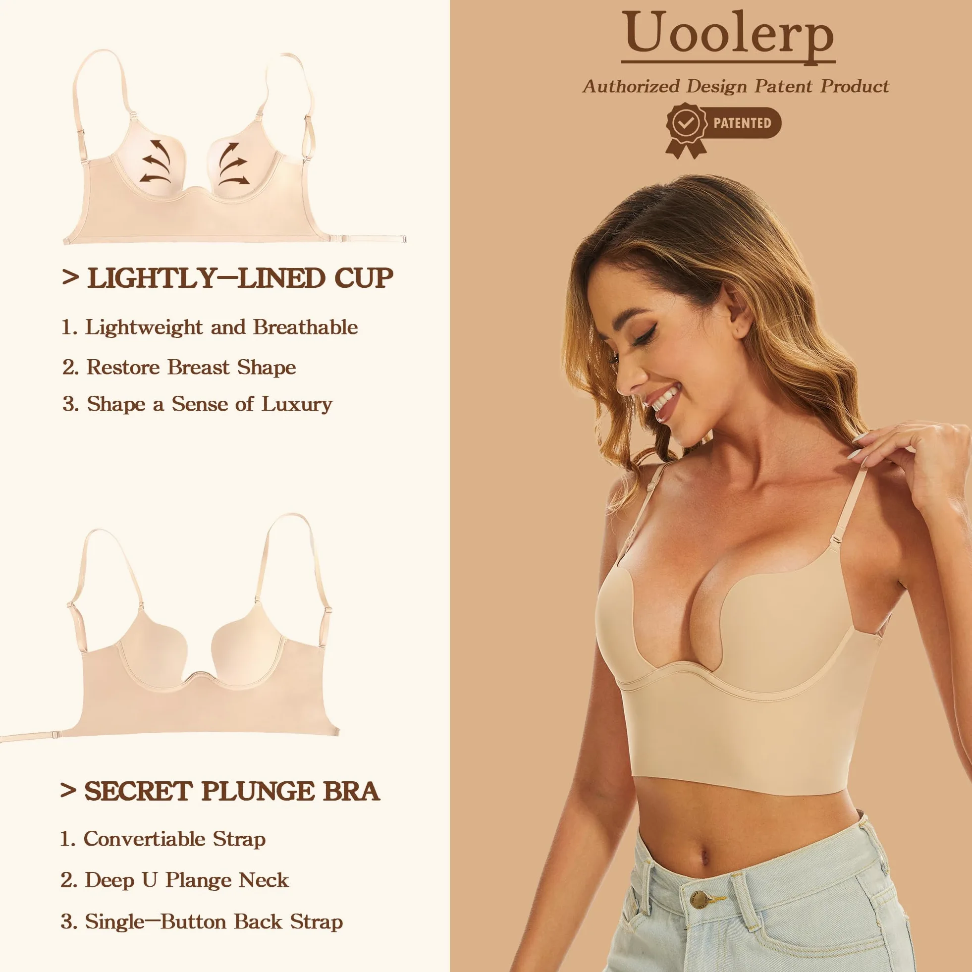 Sujetadores de espalda baja para mujer, brasier invisible sin espalda, sin costuras, brasier halter convertible con tirantes delgados, sujetadores multidirección