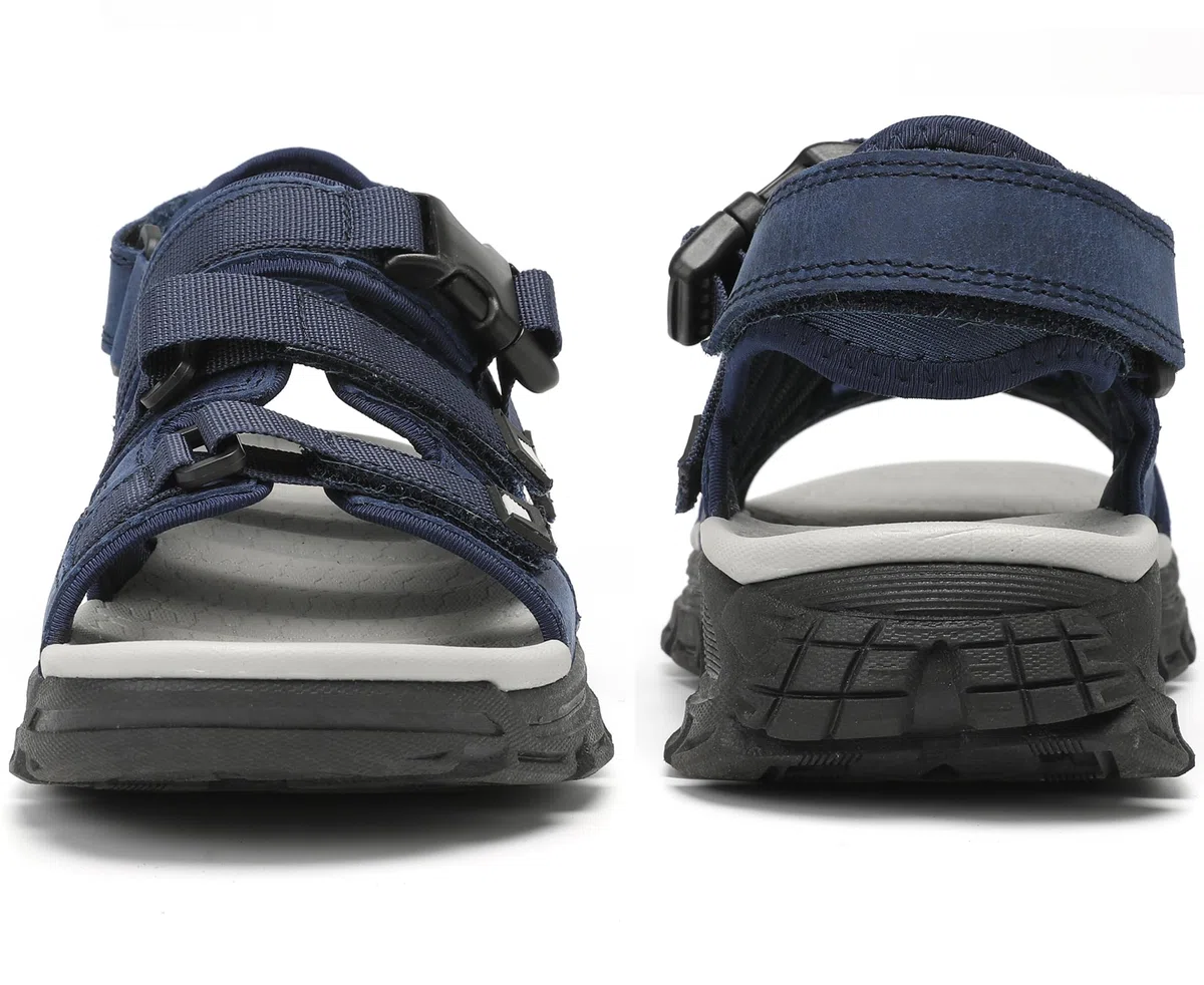 Sandalias Trekking Hombres Deportivas Verano Exterior Senderismo Zapatos con Punta Abierta Cuero Sandalias de Playa