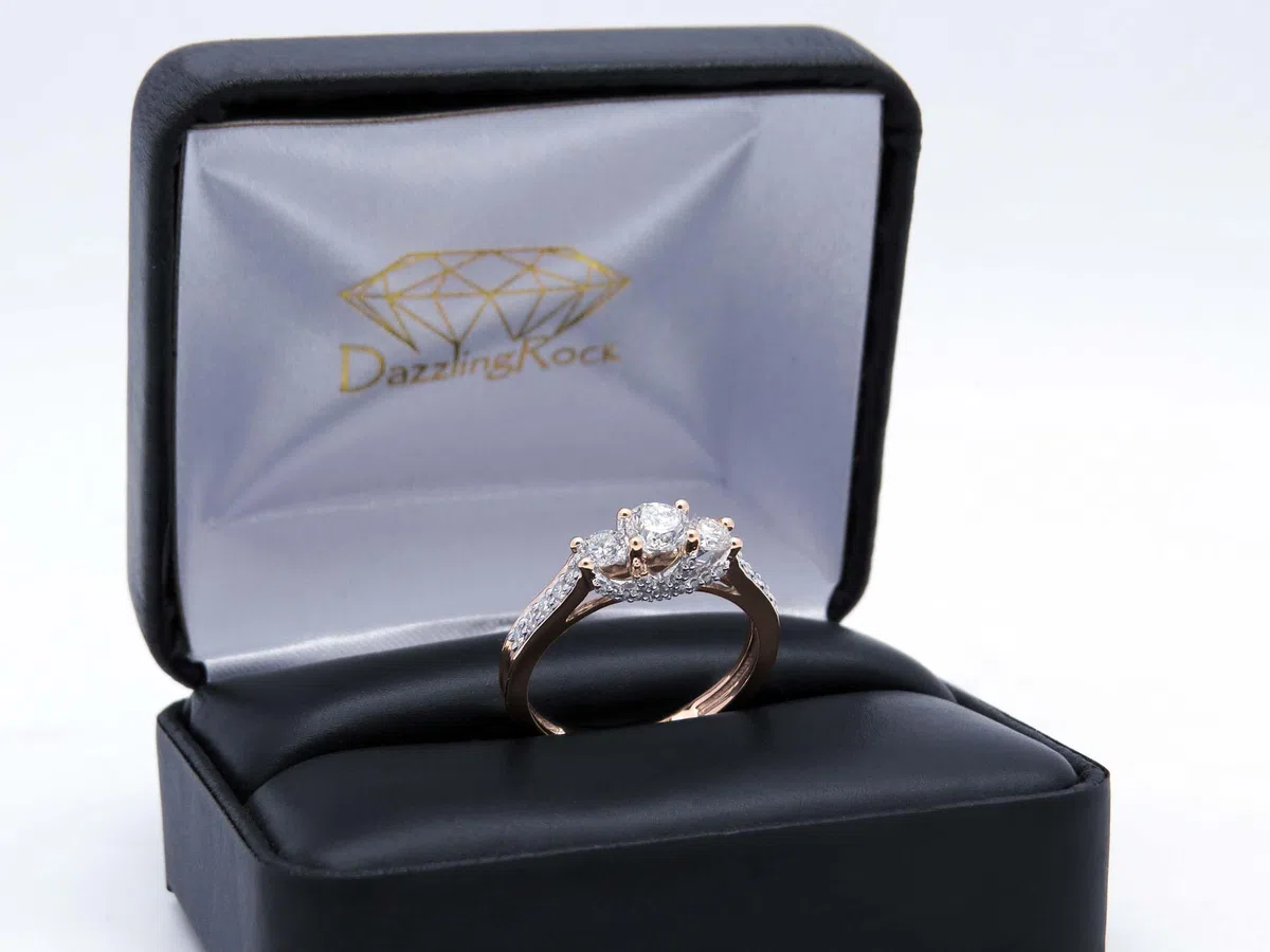 DazzlingRock Collection 10 quilates oro rosa H-I Diamante cultivado en laboratorio