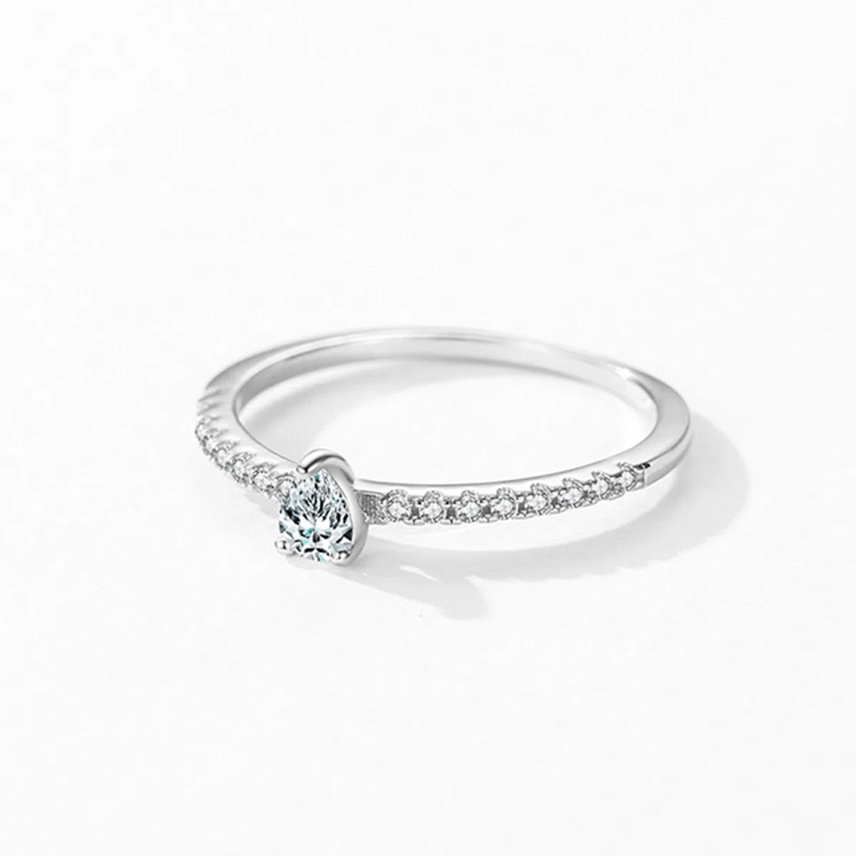 Anillos de compromiso de diamantes cultivados en laboratorio para mujer, elegantes anillos de compromiso de boda de oro blanco macizo de 9 K, 14 y 18 quilates con diamantes cultivados en laboratorio
