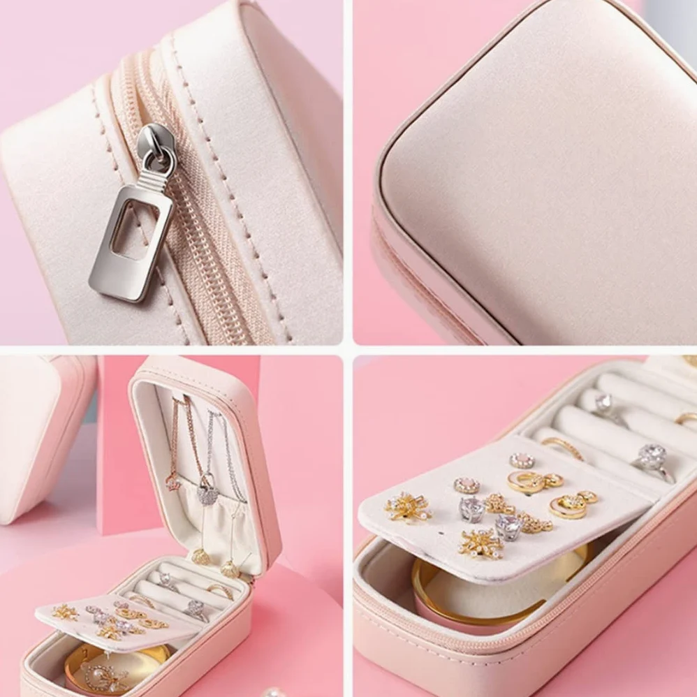 Caja de Almacenamiento de Joyas para Anillos, Pendientes y Collares. Soporte de exhibición para Mujer.