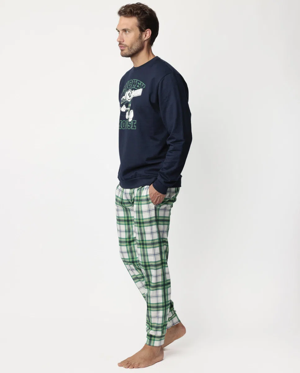 Disney Pijama Manga Larga Felpa ski Mouse para Hombre