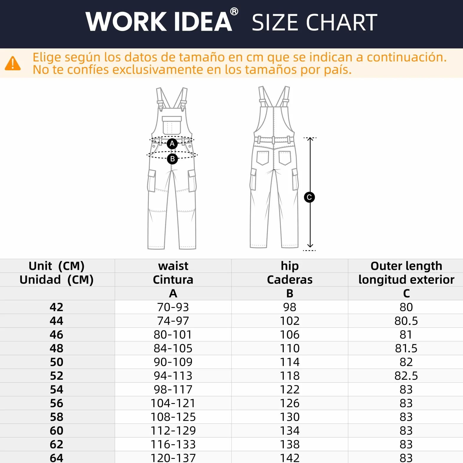 WORK IDEA Pantalón de Trabajo elástico para Hombre con múltiples Bolsillos y Bolsillos para Herramientas