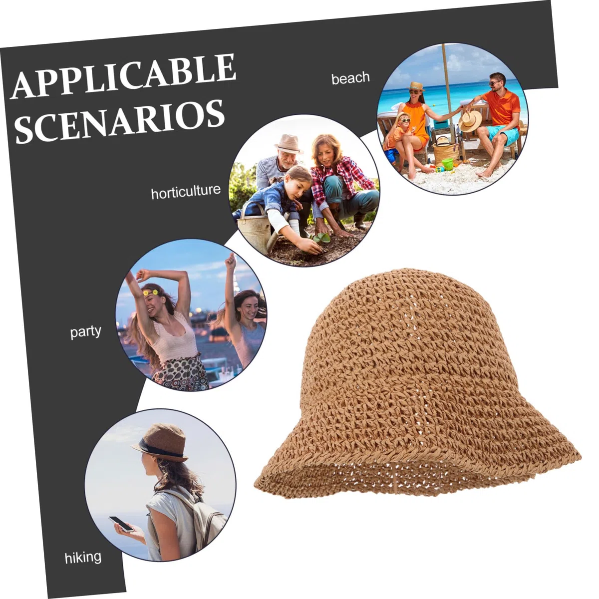 FRCOLOR Sombrero de de Verano Sombrero de Hombre Sombrero para el Sol Sombrero de Pescador de Moda Sombreros de Sol para Mujer Sombrero de Pescador de protección Solar Papiro
