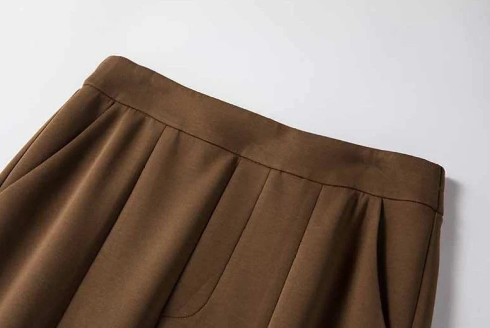 BROLEO Pantalones Harem Mujer Cintura Alta Pantalones con Cintura Elástica en la Espalda café Pantalones Largos Informales Palazzo con Bolsillos Pantalones Deportivos de Yoga Pantalones