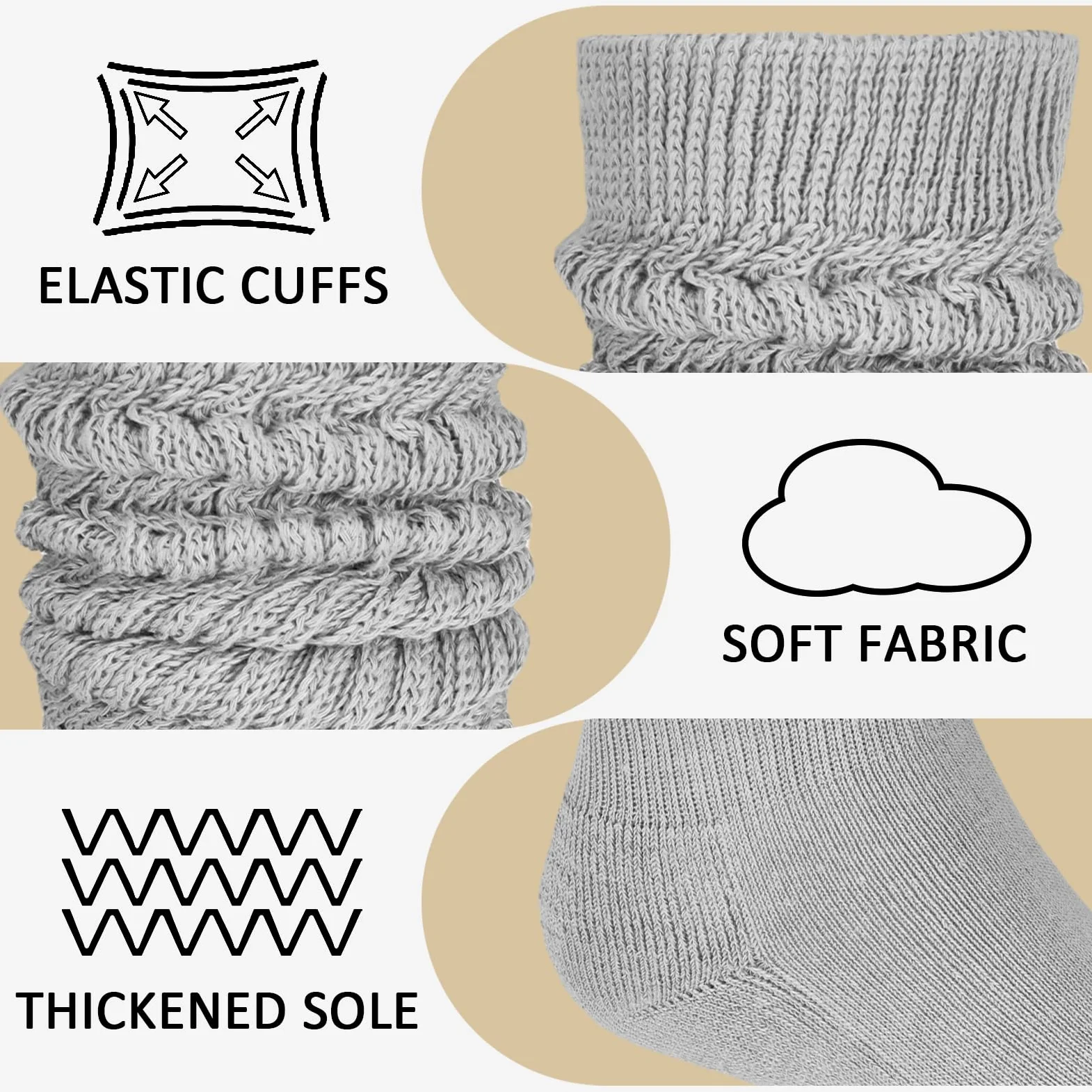 8 pares de calcetines holgados para mujer, suaves, extralargos, de algodón grueso, hasta la rodilla, para mujer