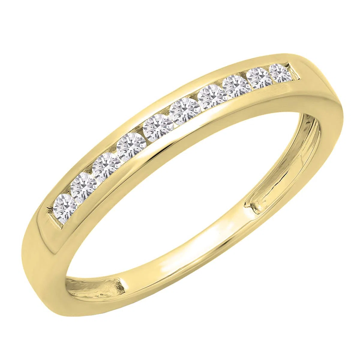 DazzlingRock Collection 10 quilates oro amarillo redonda H-I Diamante cultivado en laboratorio
