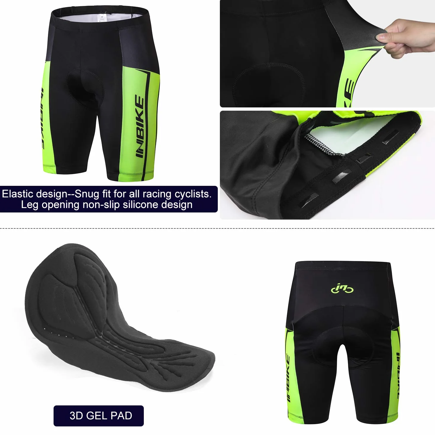 INBIKE Pantalones Cortos De Bicicleta Ciclismo Verano para Hombre con Gel Acolchado Ropa Interior Short MTB