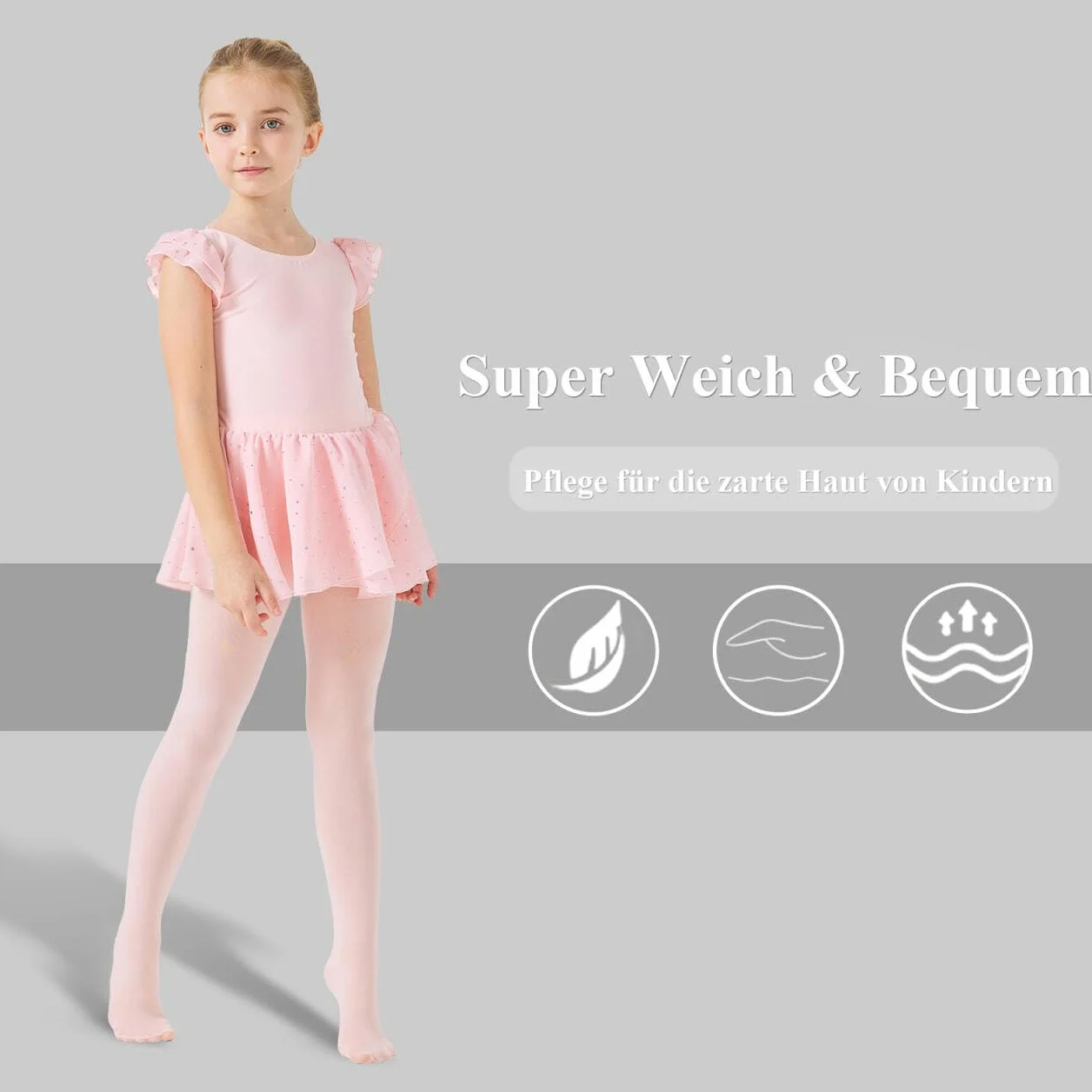 CozyWow Medias de ballet para niña 60 den semiopacas microfibra pie