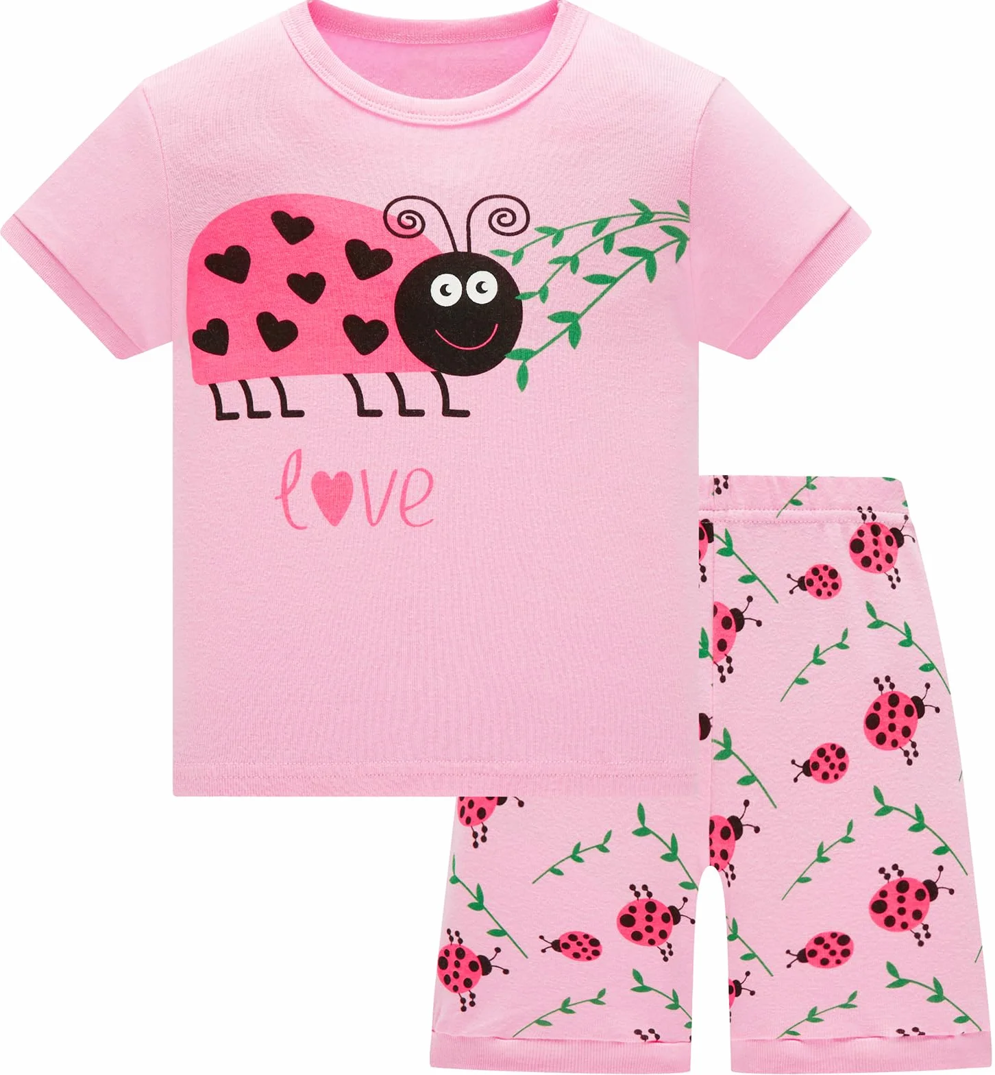 Pijamas Niña Verano Unicornio Algodon Infantil Manga Corta Ropa a Juego Conjunto Edad 1-12 Años