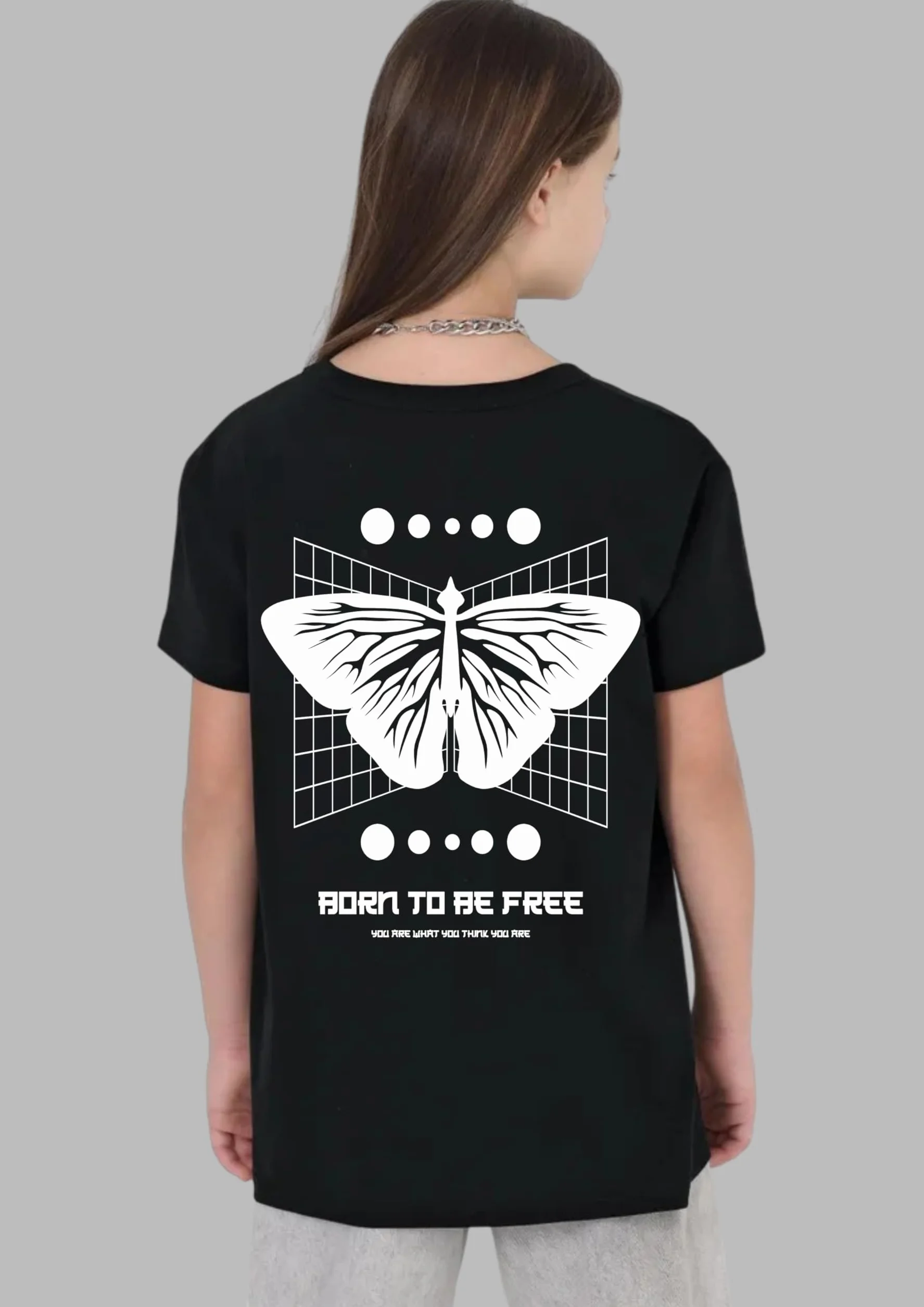 Uniplanet Store Camiseta negra de mezcla de algodón, media manga, ajuste regular, estampado «Back Be Free»