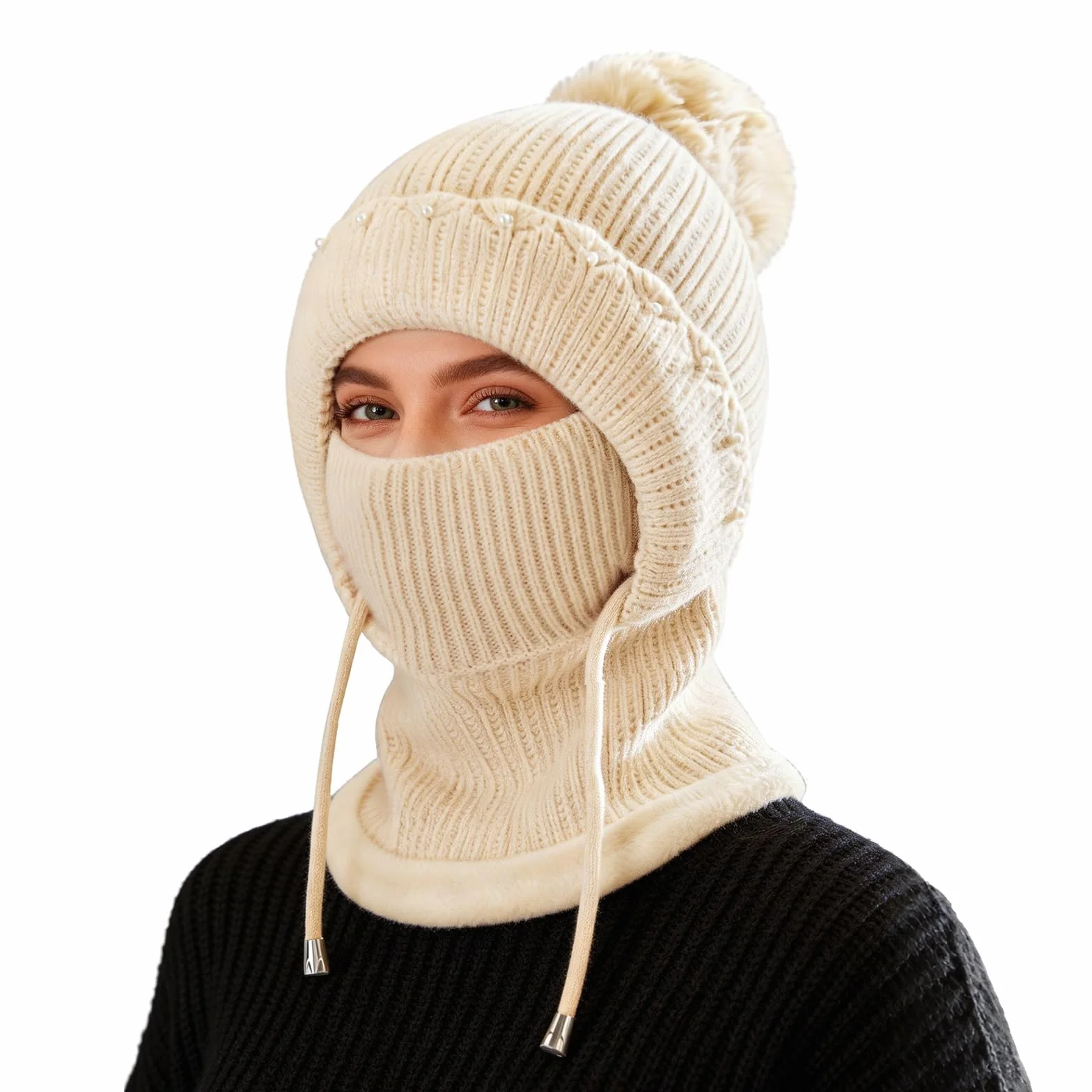 TAGVO Pasamontañas Termico para Mujer, Balaclava Polar Multifuncional Pasamontañas Invierno Capucha Polar Máscara de Esquí para Clima Frío Montaña Camping Senderismo