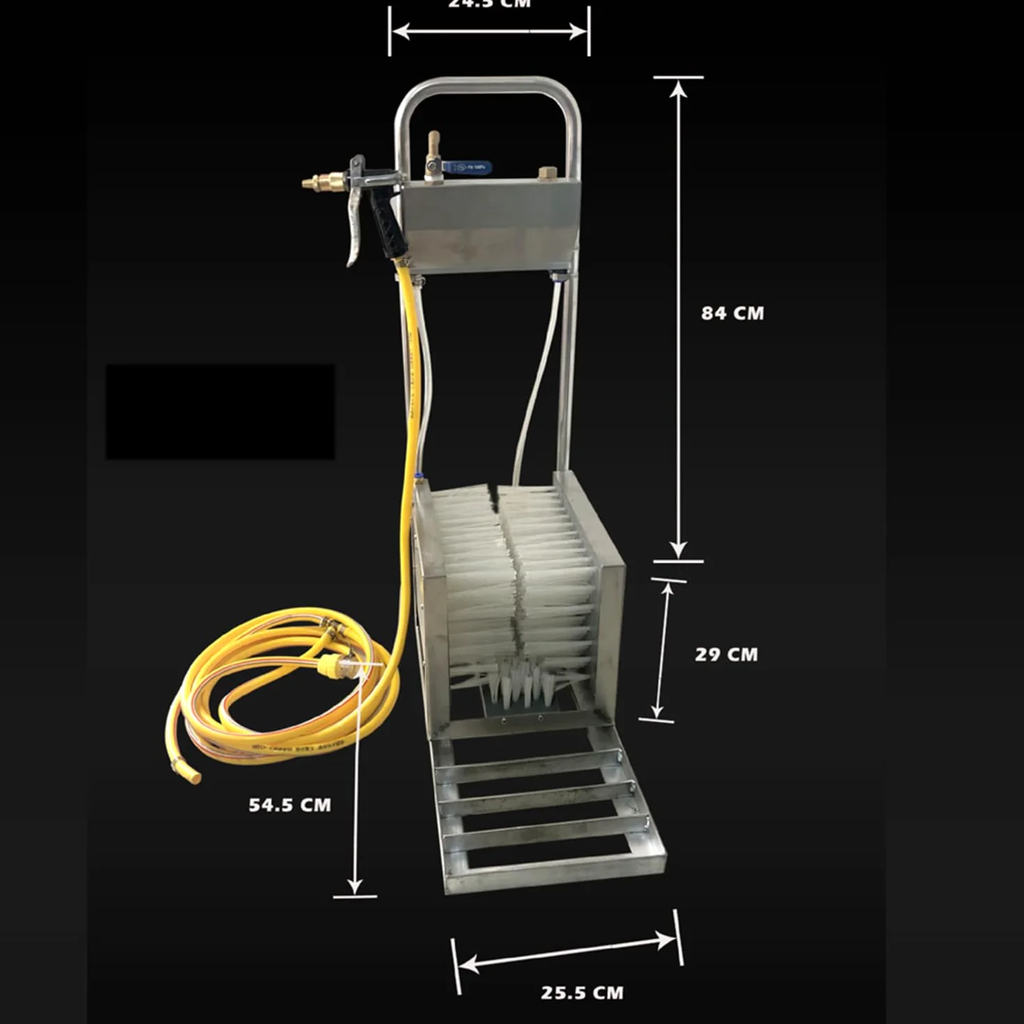 Limpiador de botas, raspador de zapatos de acero inoxidable y limpiador de calzado con pistola de pulverización de agua, removedor automático de barro para ganado de granja