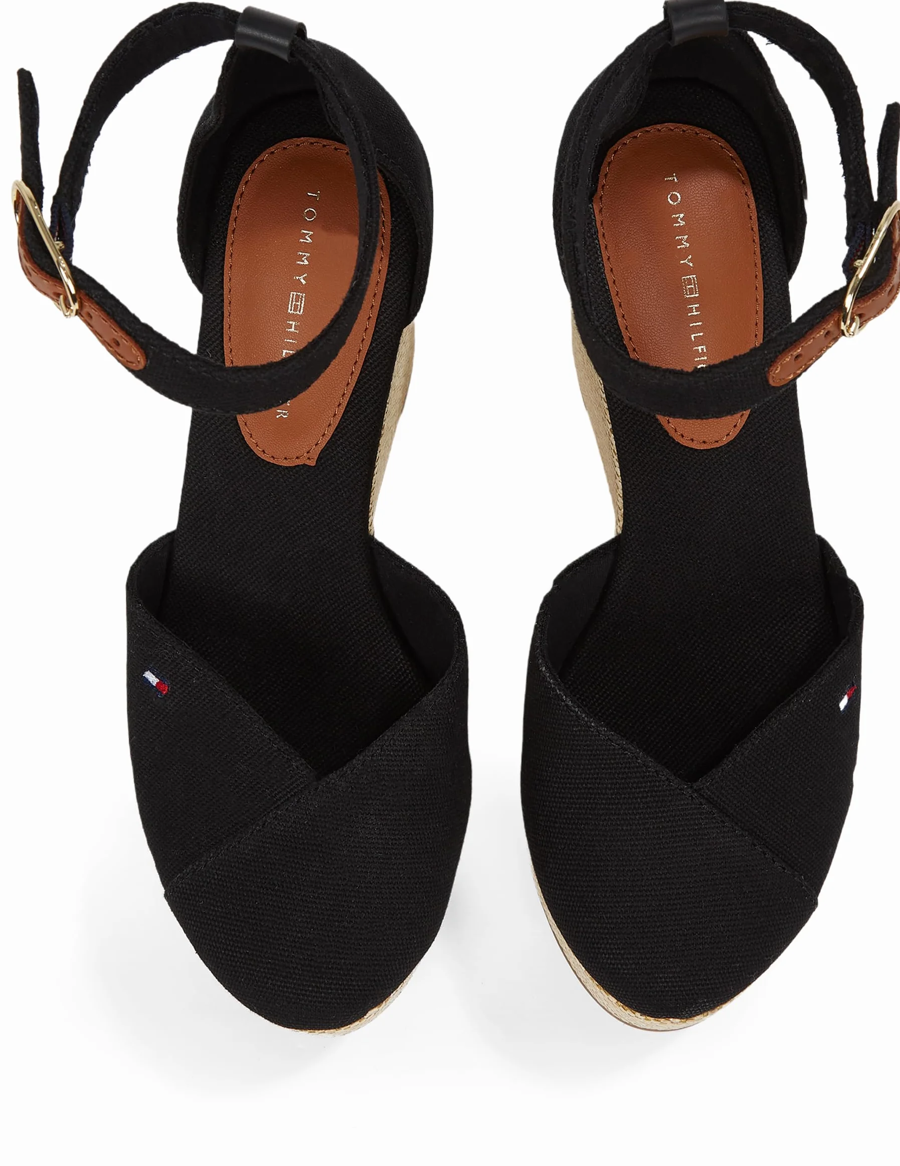 Tommy Hilfiger Alpargatas de cuña Mujer Flag Closed Toe con correa de tobillo