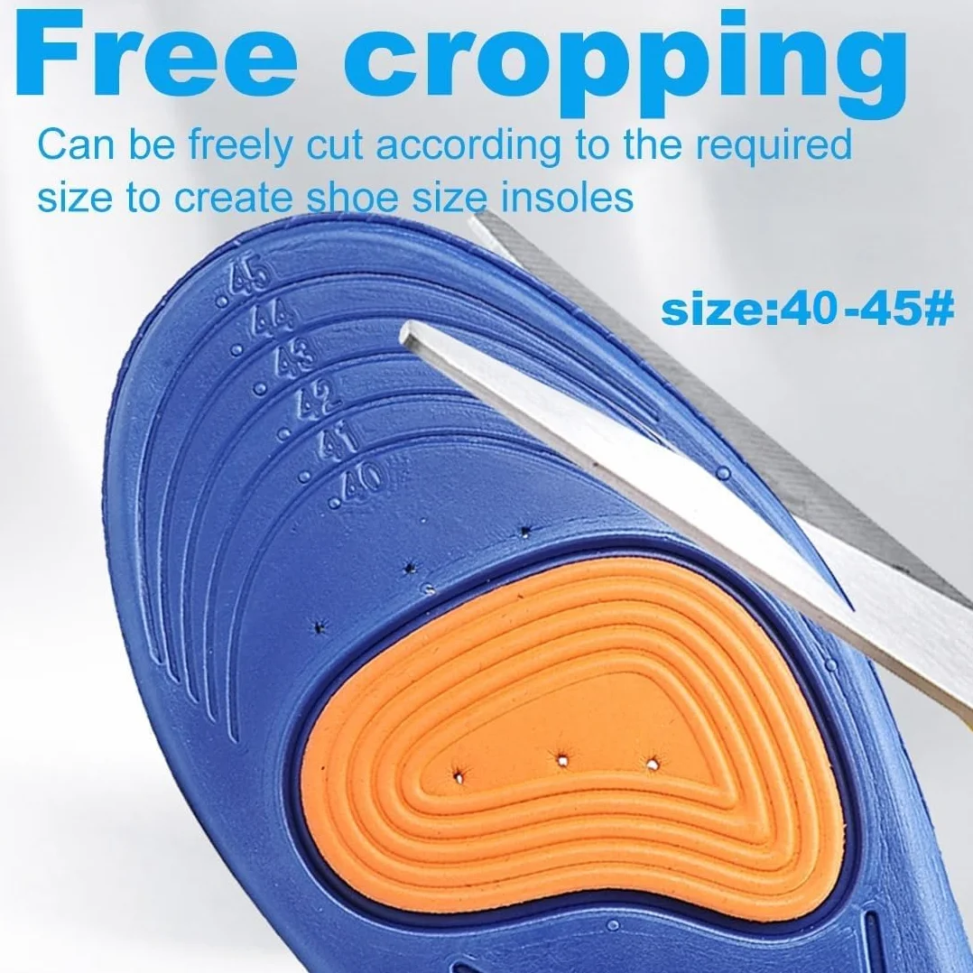 Plantillas de gel hombre trabajo transpirables cómodas talla 40-45 para calzado deportivo