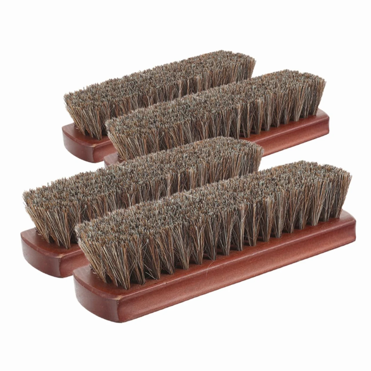 4 Piezas Cepillos de Limpieza de Zapatos de Crin de Caballo Juego para Pulido de Zapatos Limpieza de Asientos de Automóviles y Sofás Cepillo Multifuncional para Brillo y de