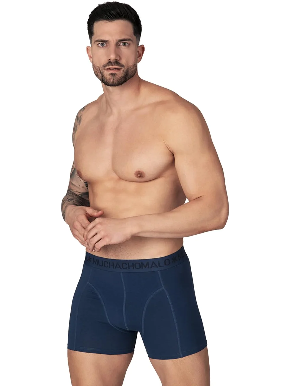 Muchachomalo Calzoncillos para Hombre, Ropa Interior Lisa de Algodón para Hombre, Pack de 7 Unidades, Bóxers Lisos de Corte Clásico con Cintura Elástica