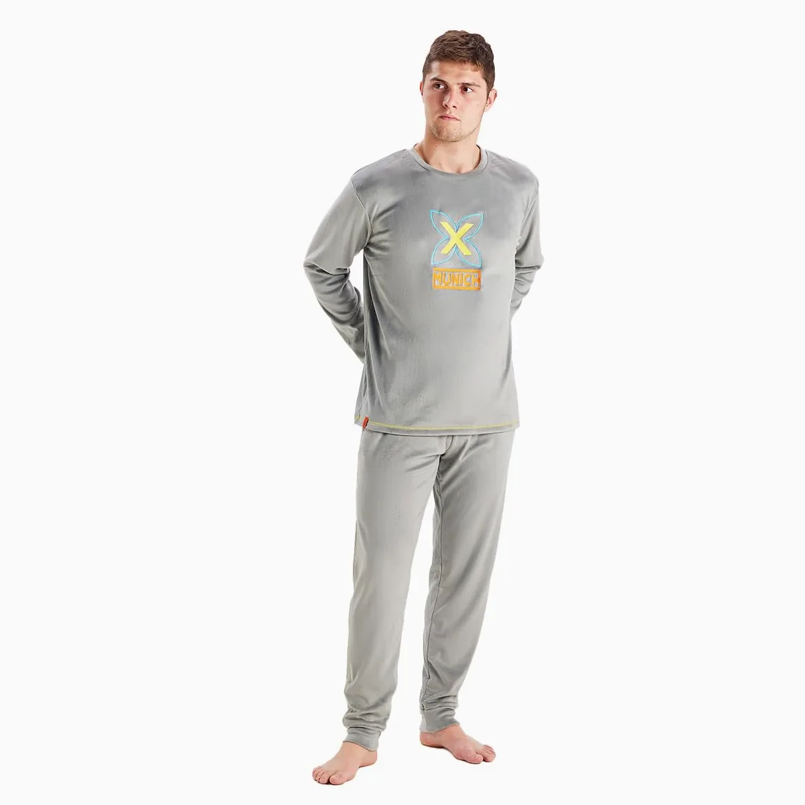 Munich Pijama Manga Larga Cuello Redondo Terciopelo MU3 para Hombre