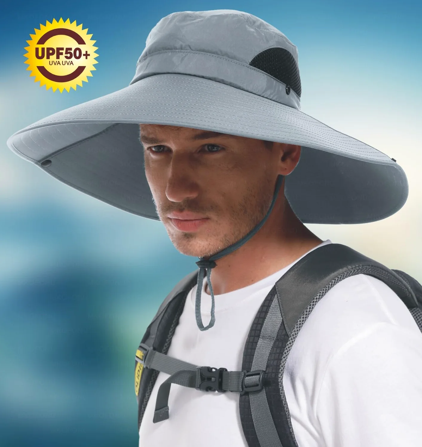 Sombrero de ala ultra ancha para hombres y mujeres, con protección UPF50+, impermeable, adecuado para pesca, senderismo, camping, etc