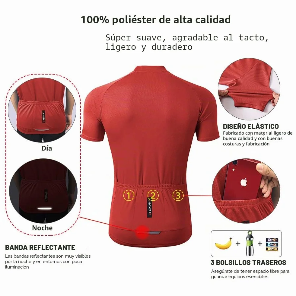 MEETWEE Maillot Ciclismo Hombre Manga Corta Cómodo Respirable Secado Rápido