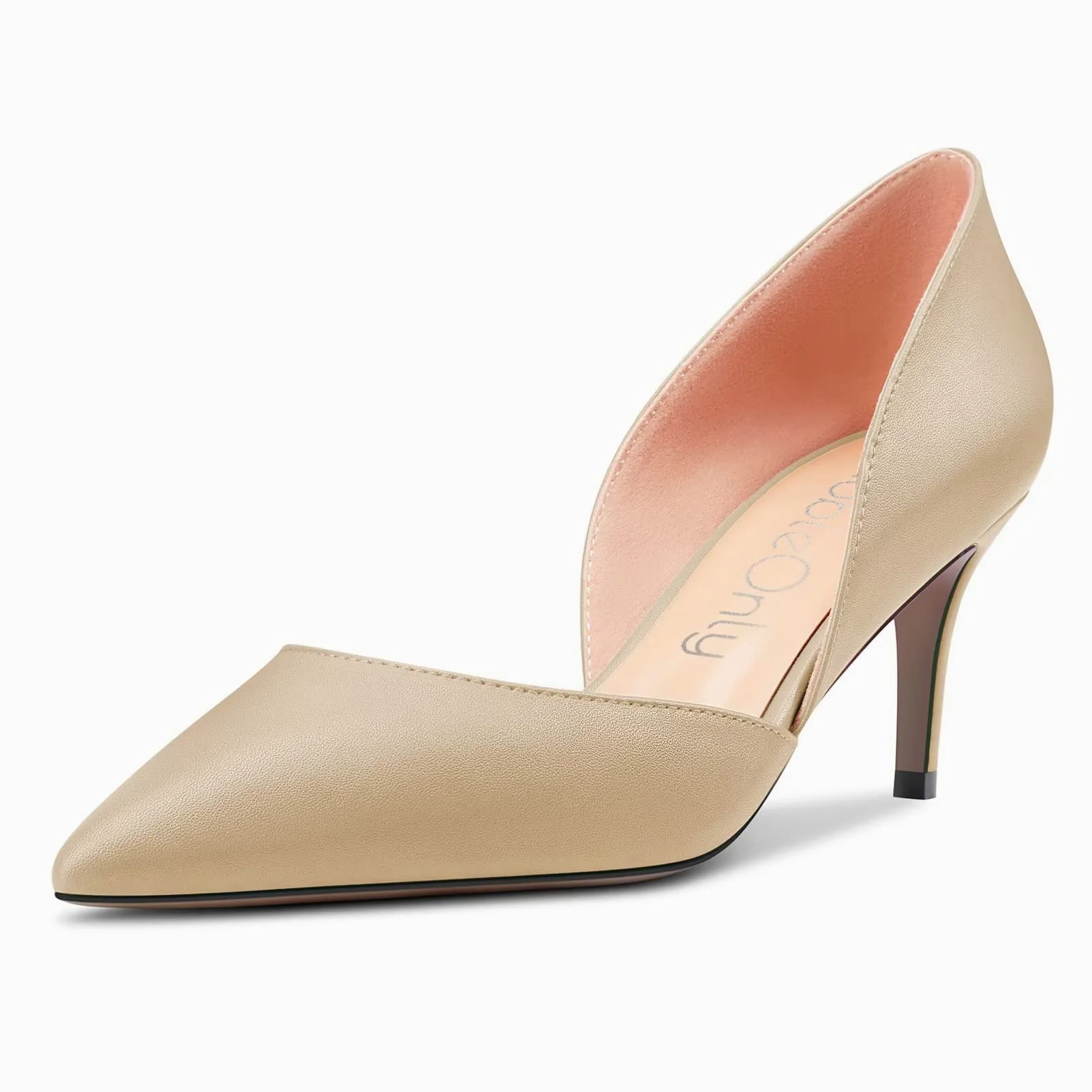 NobleOnly Mujer Aguja Medio Heel Puntiaguada Punta Pumps Two-Piece Slip-on de Boda Sexy 6 CM Heels