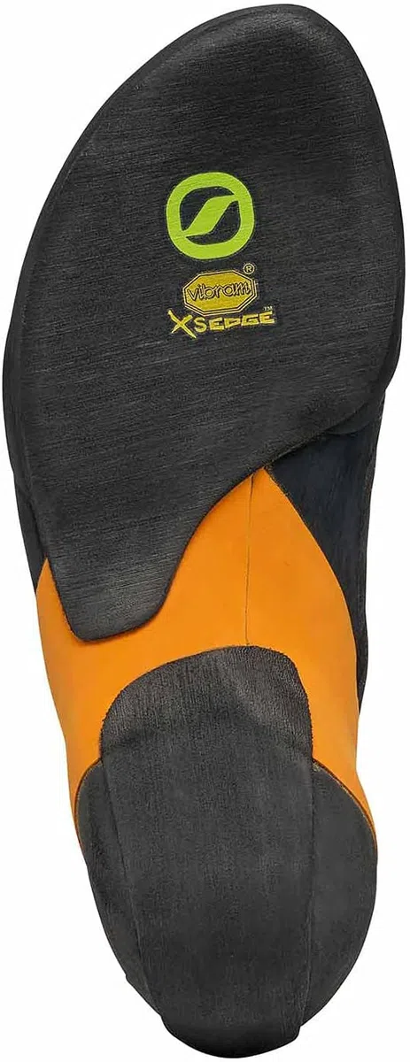 SCARPA Instinct - Zapatos de escalada con encaje para escalada deportiva y boulder, Negro/Naranja, 9-9.5 Women/8-8.5 Men