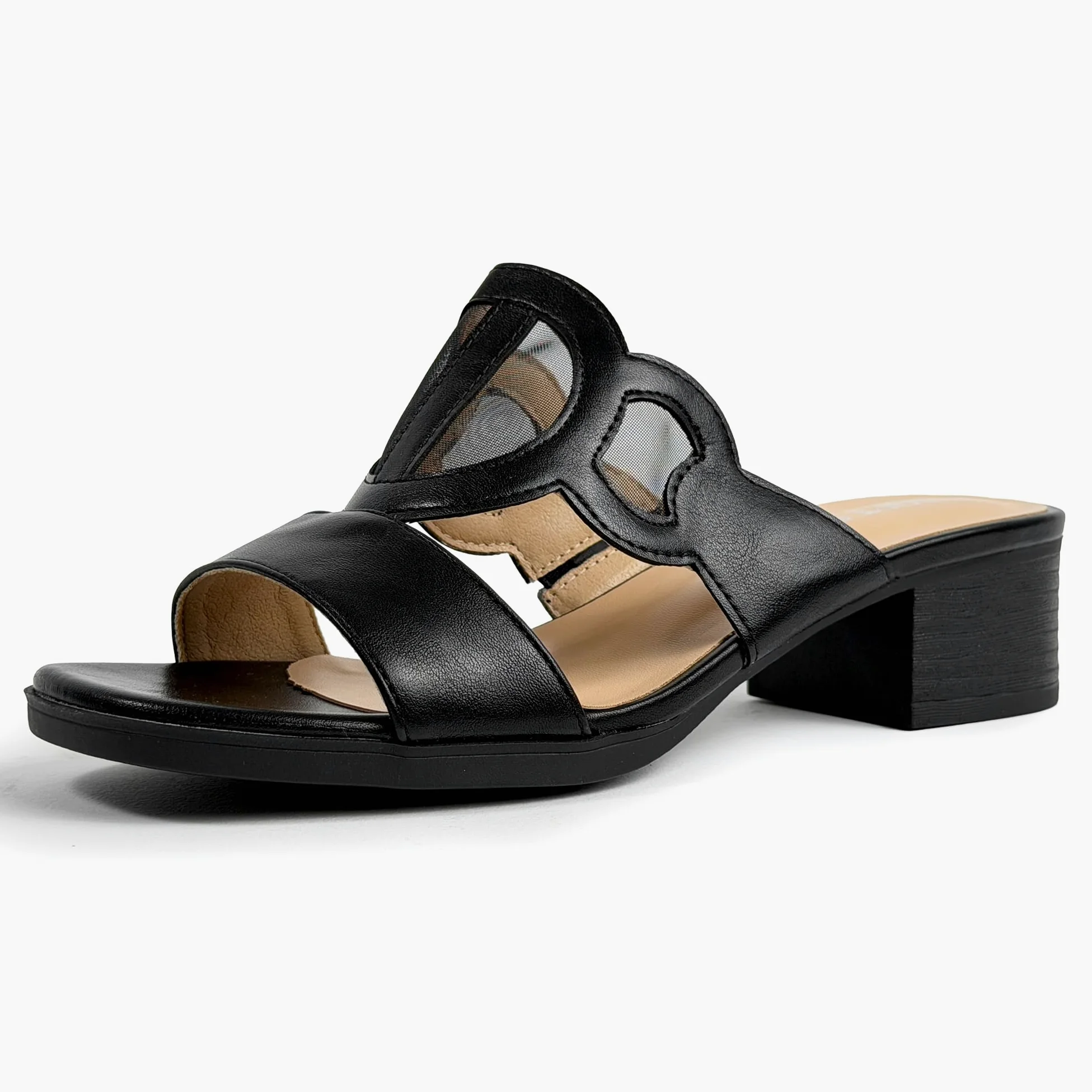 JOMIX Sandalias Mujer Verano con Tacón Bloque Cómodo Sandalias Elegantes Abiertas Mules Fáciles de Poner para Diario Oficina y Vacaciones