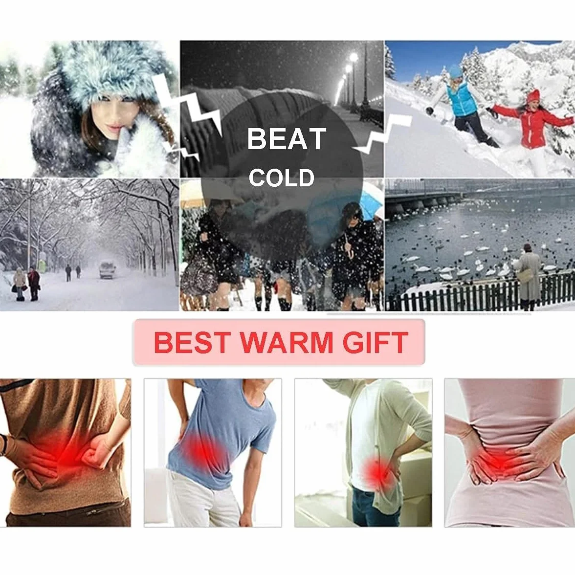 Kiuiom Calentador de Espalda,Cinturón de Calor para Lumbares,Cinturón Calentador de Invierno,Faja Lumbar Caliente para Hombres Mujeres para Cintura de Apoyo Caliente Dolores Menstruales