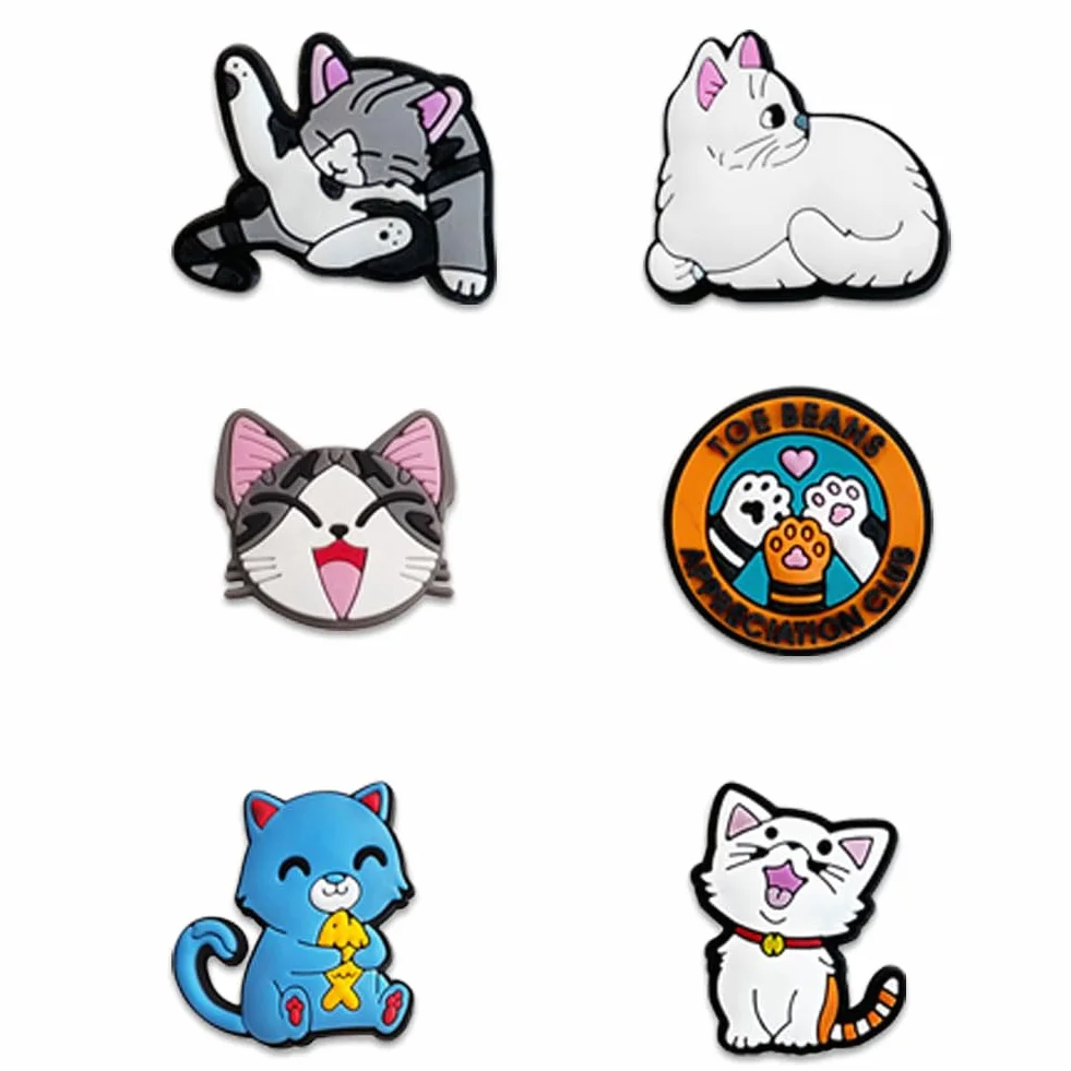 Gato Encantos del Zapato 25PCS Cute Cartoon Zapato Decoración Croc Charms para Niñas Mujeres Niños Adultos, Regalo para Fiesta de Cumpleaños