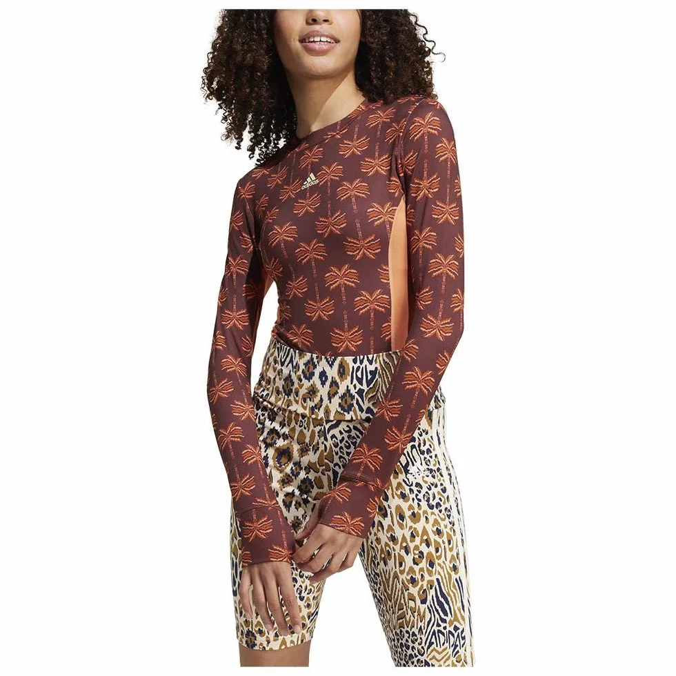 adidas Women's Body manga larga x FARM Rio, Hazy Copper/Fox Red/Mystery Brown, M