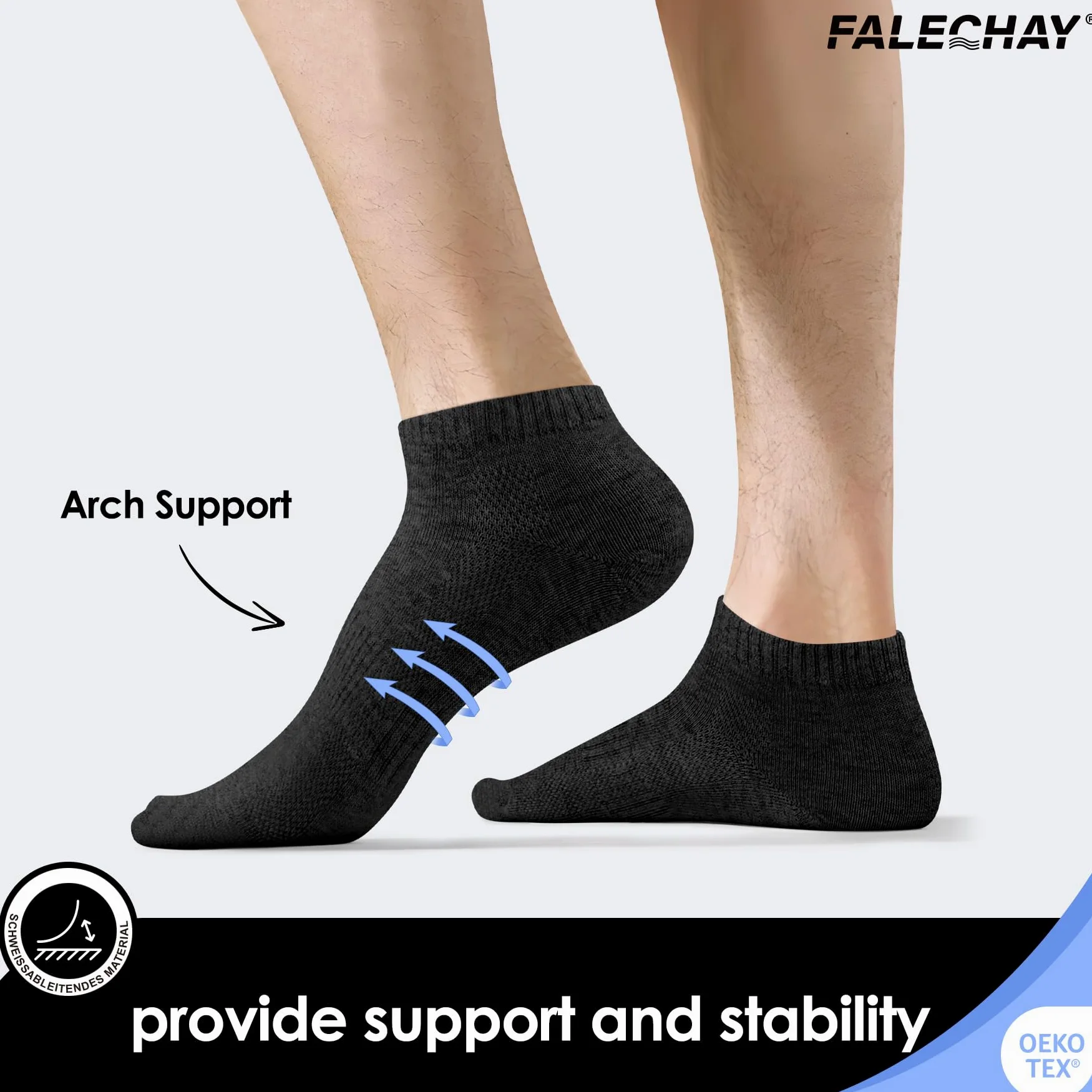 Falechay 10/20 Pares Calcetines Tobilleros Hombre Mujer Calcetines Cortos | Calcetines Cortos Hombre,Calcetines Deporte Unisex,Algodón,Respirable,OEKO-TEX