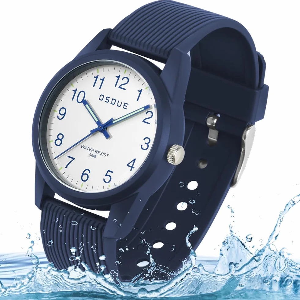 OSDUE Reloj para NiñOs, 5ATM/50M Impermeable Fácil de Leer Relojes de Pulsera con Correa Suave, Reloj de Pulsera Analógico para Niños Niñas Regalo de CumpleañOs para 4-18 Años