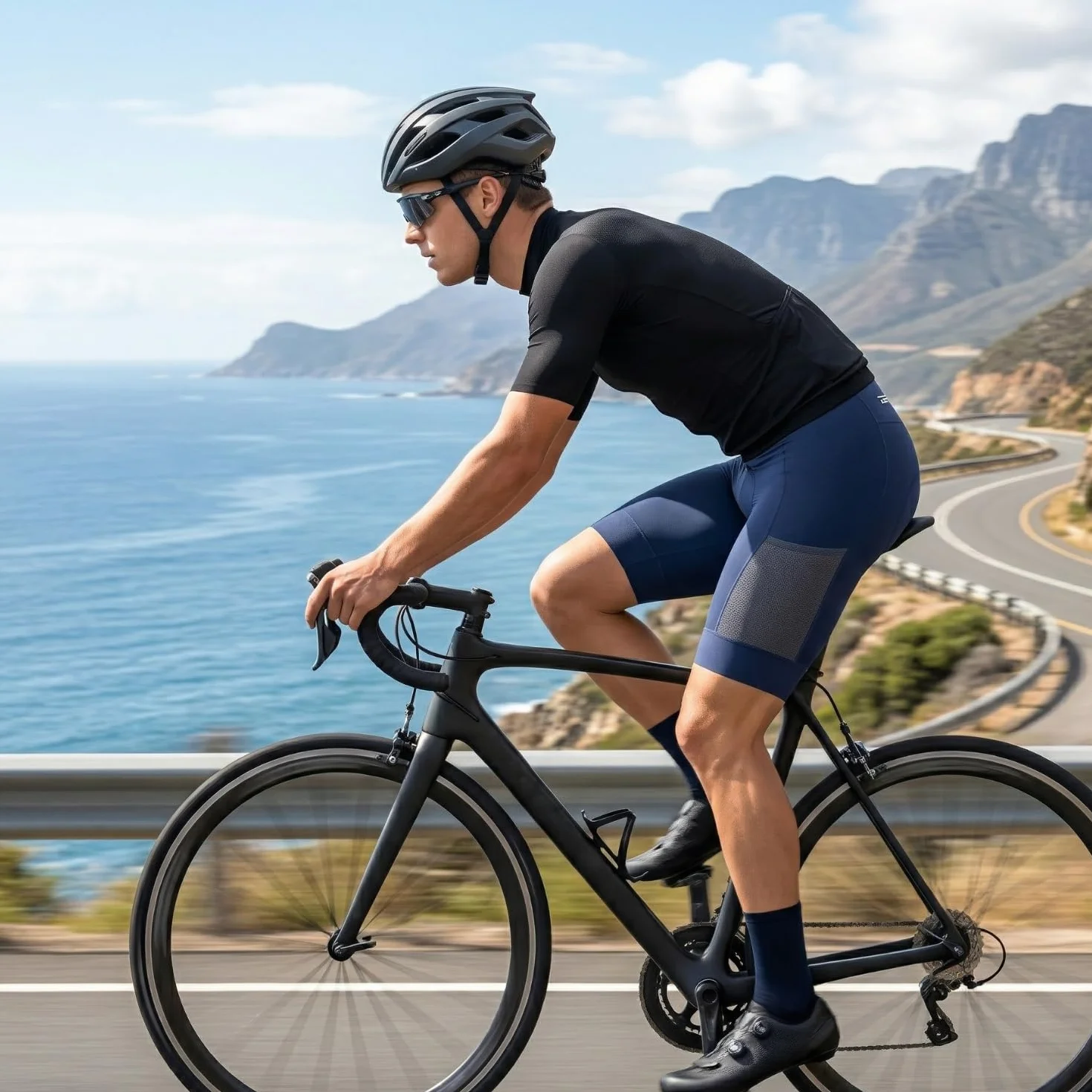 Lo.gas Pantalones cortos de ciclismo para hombre, acolchado de gel con bolsillos, transpirable de secado rápido para hombres