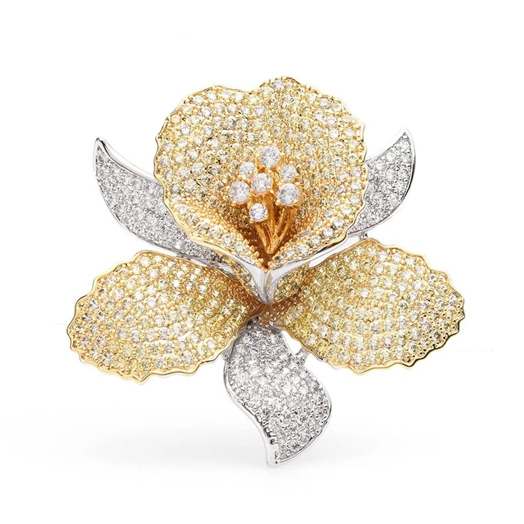 Brooch Broches de Flores de Diamantes de imitación for Mujer, Bodas, Banquetes, broches, Bodas, Fiestas, Broche (Color: A, tamaño