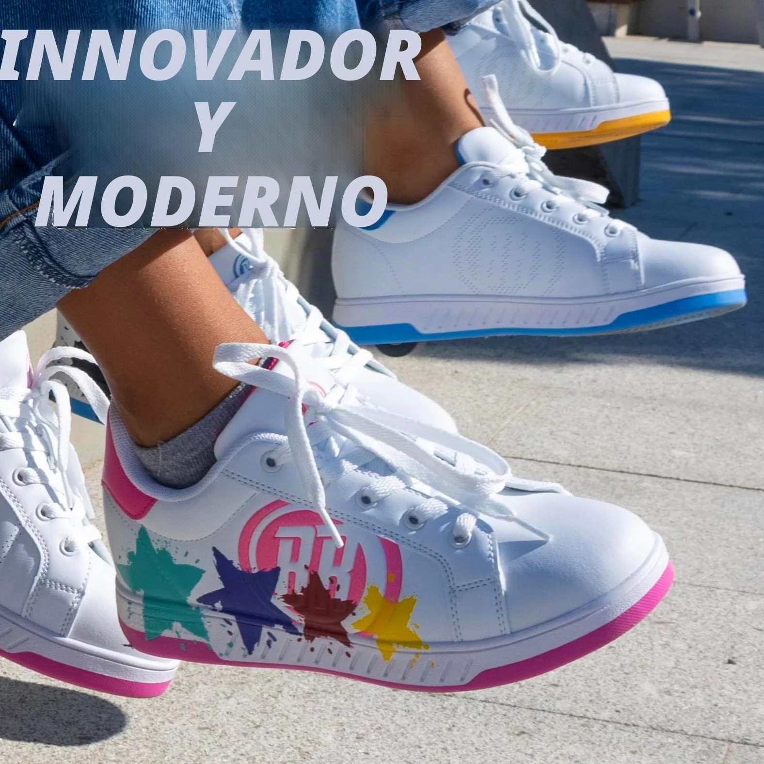 Breezy Rollers 2180373 Zapatos con Ruedas para Niñas, Zapatillas con una Rueda, Zapatillas Niñas 2 En 1 con Rueda Retráctil