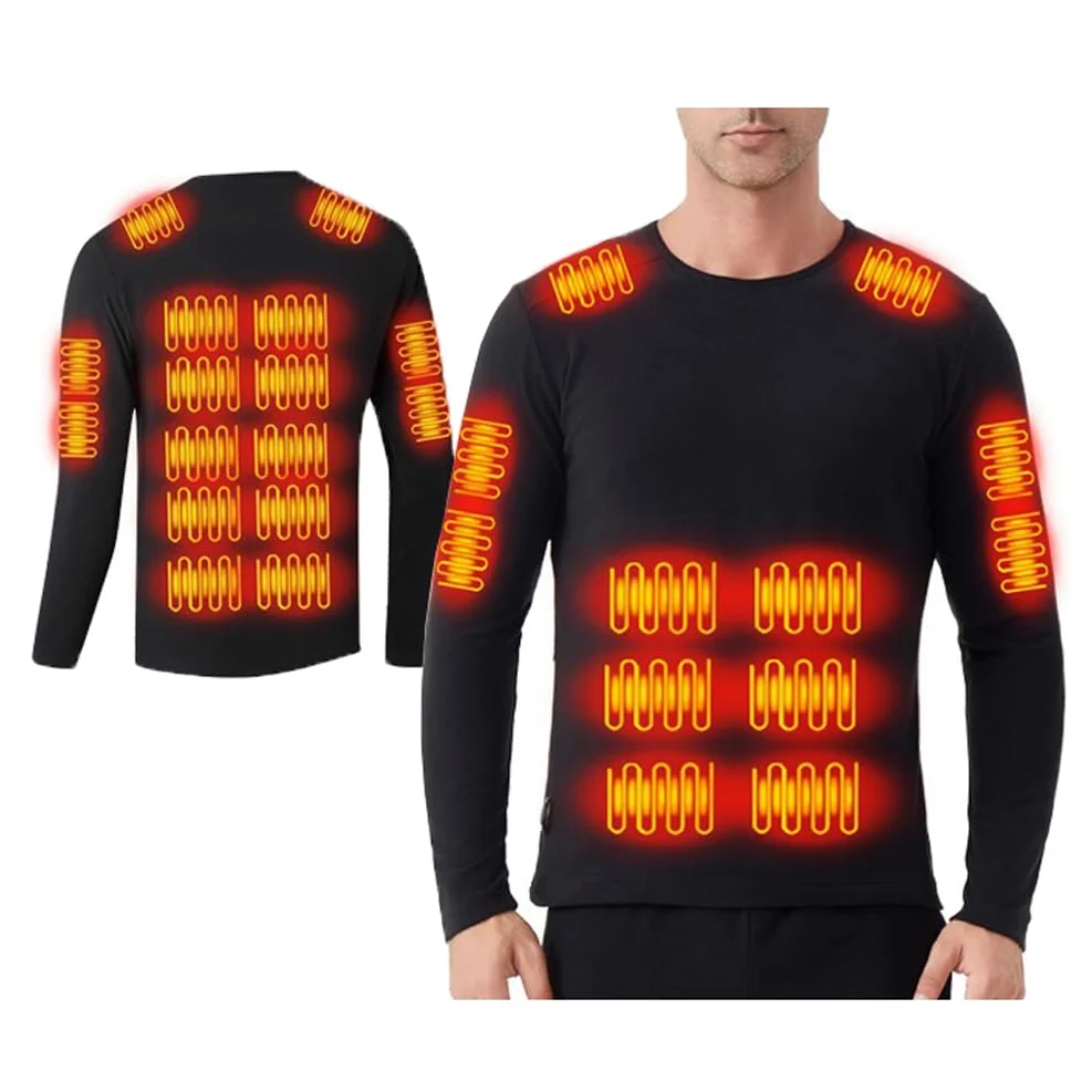 Ropa Interior Térmica para Hombre, Camisetas Chaquetas Y Camisetas De Esquí con Calefacción USB De 26 Zonas