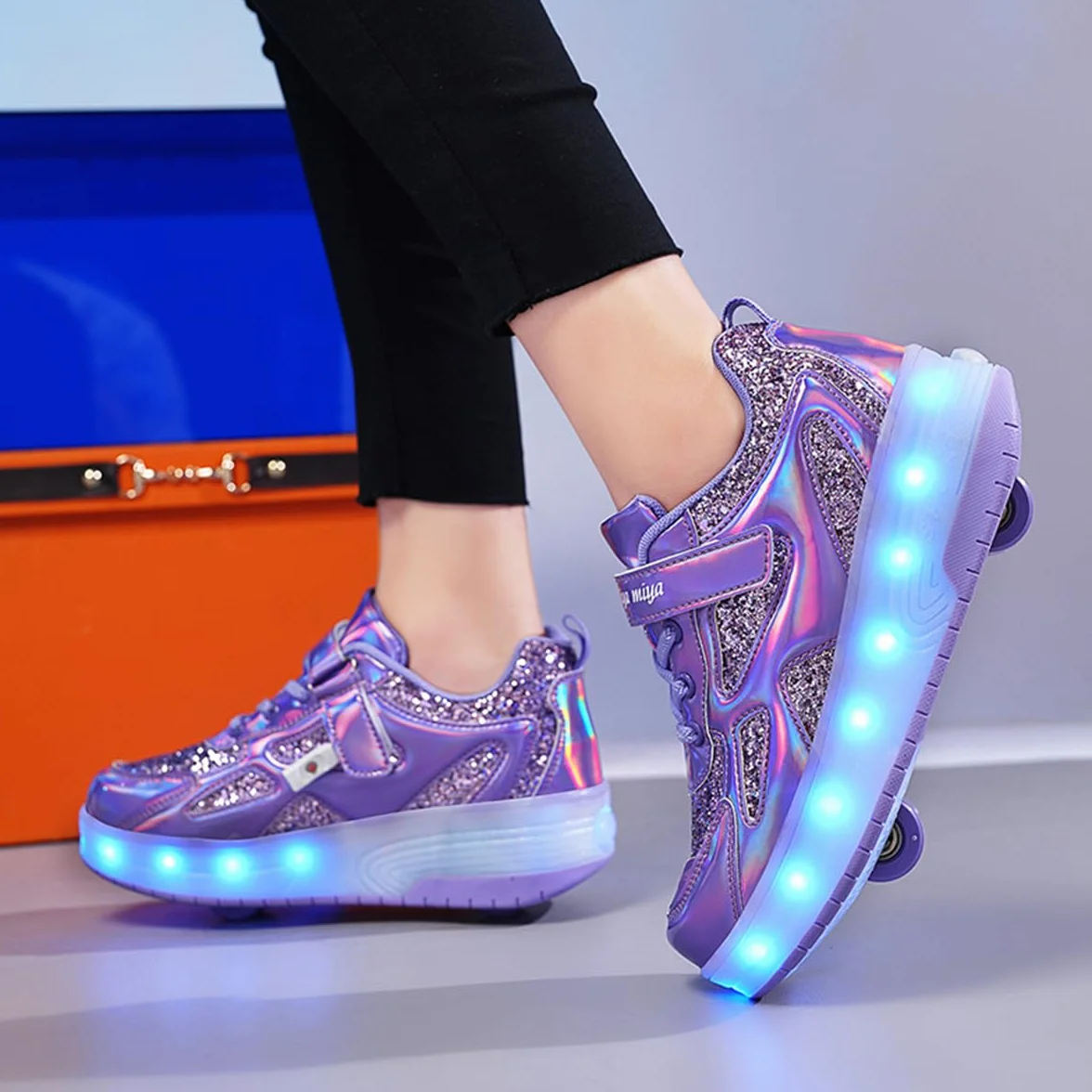 Buty LED z Podwójnymi Kołami dla Dzieci - Automatyczne Buty do Skateboardingu Sportów na Zewnątrz