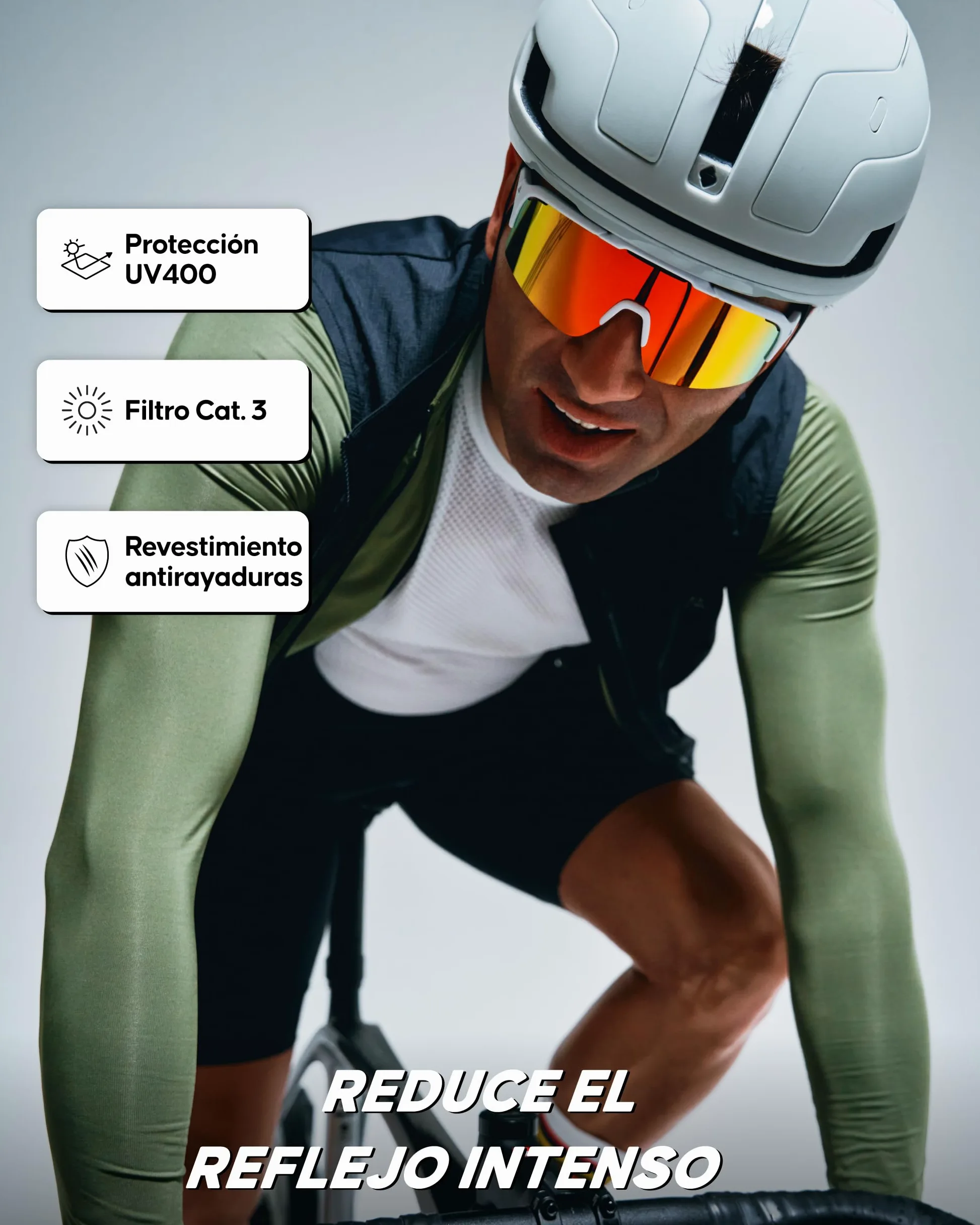 DANISH ENDURANCE TR90 Gafas de Ciclismo, Protección UV, Hombre y Mujer