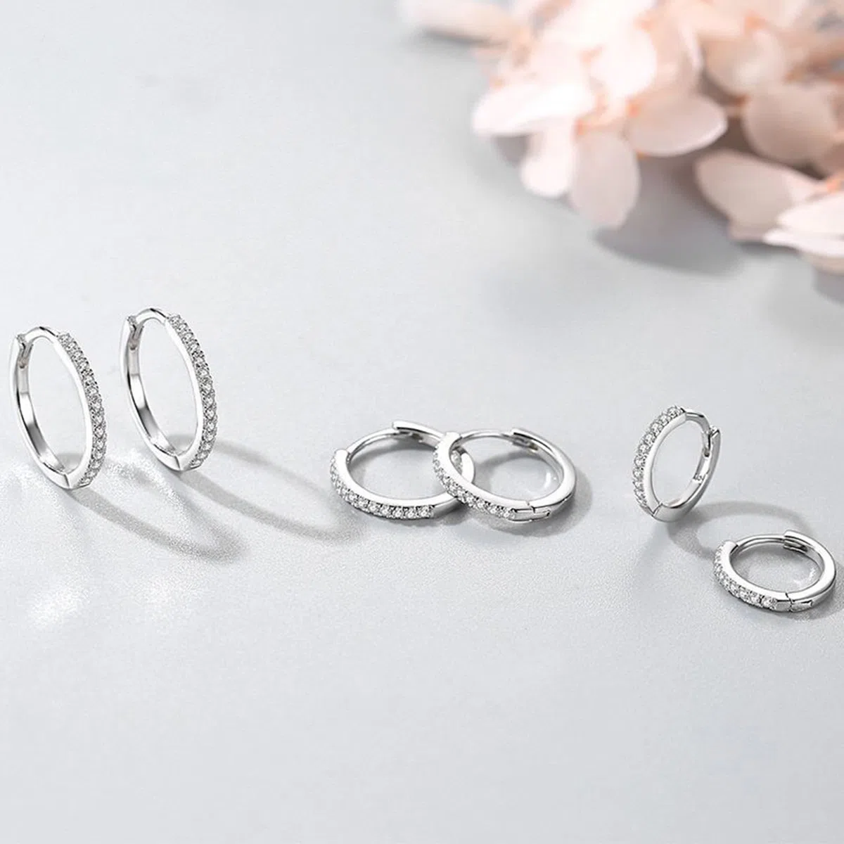 Pendientes de oro blanco 375 de 9 quilates, joyas con moissanita redonda, eternidad Au375
