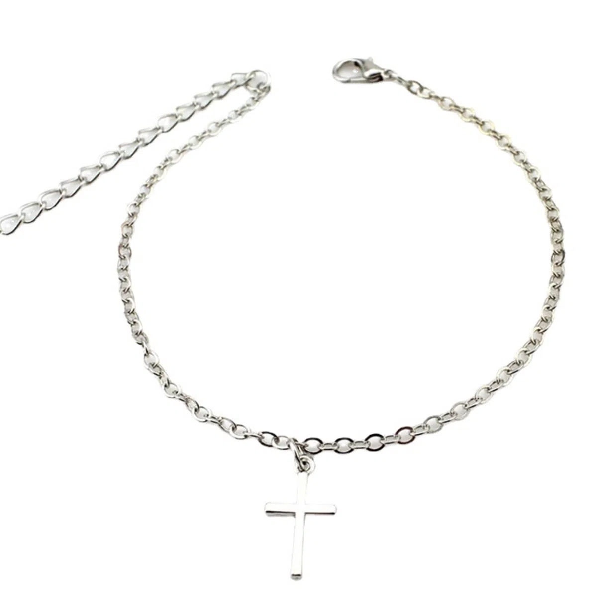 Tobillera de oro blanco de 18 quilates, estilo boho para mujer, Au750, 20 cm de longitud