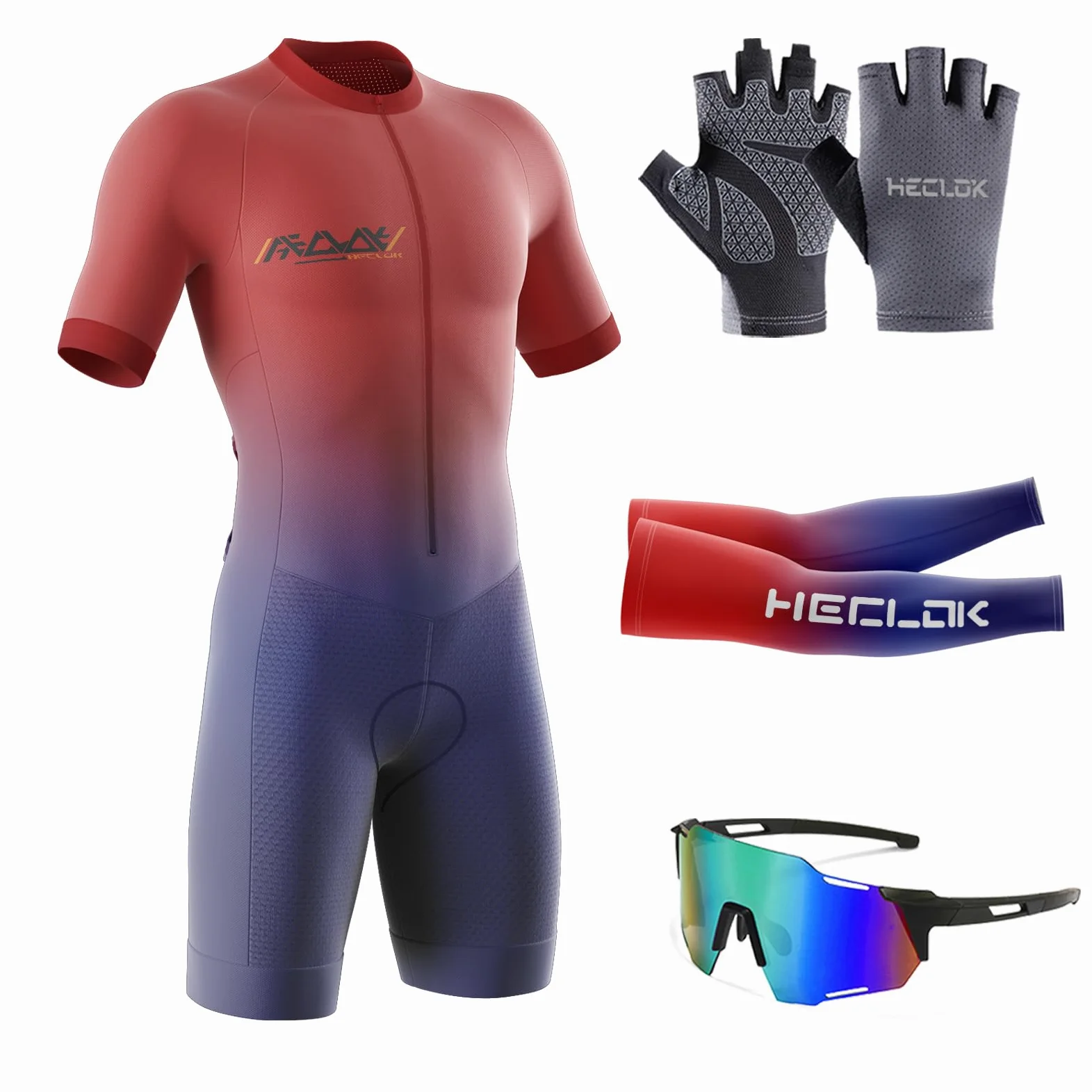 Triatlón Triatlón Triatlón de Manga Corta para Hombre，Traje de Natación para Bicicleta，Traje de Ciclismo Acolchado de una Pieza para，Ciclismo,Carrera,Natación